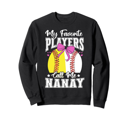 Baseball Grandma Favorite Softball Sweatshirt - Graphic Print for Adults - T-Shirt, Sweatshirt, Hoodie