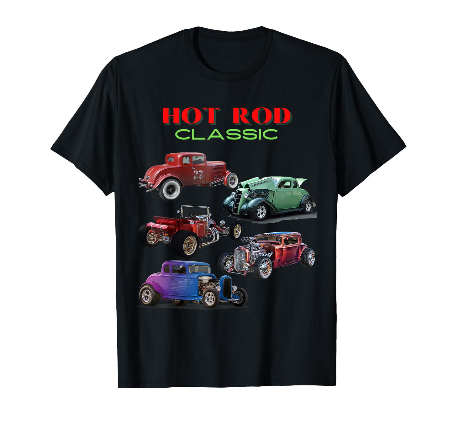 Car Collection Hot Rod Antique Car Mens T-Shirt - Trendy Graphic Unisex - T-Shirt, Sweatshirt, Hoodie