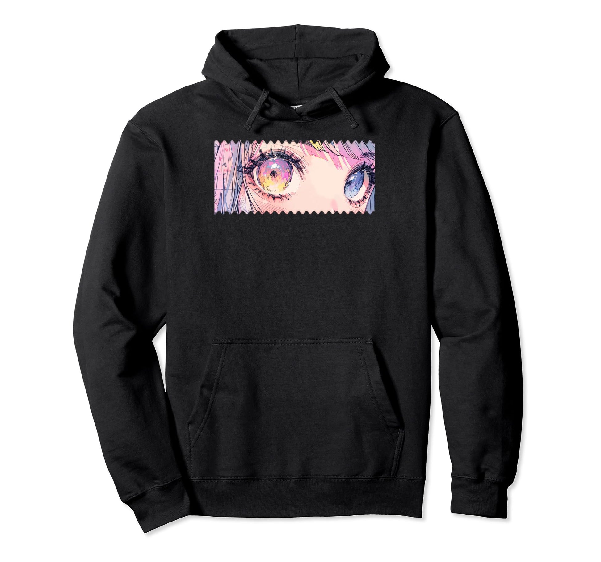 Kawaii Anime Eyes Y2K 90S Pastel Hoodie - Graphic Print for Adults - T-Shirt, Sweatshirt, Hoodie