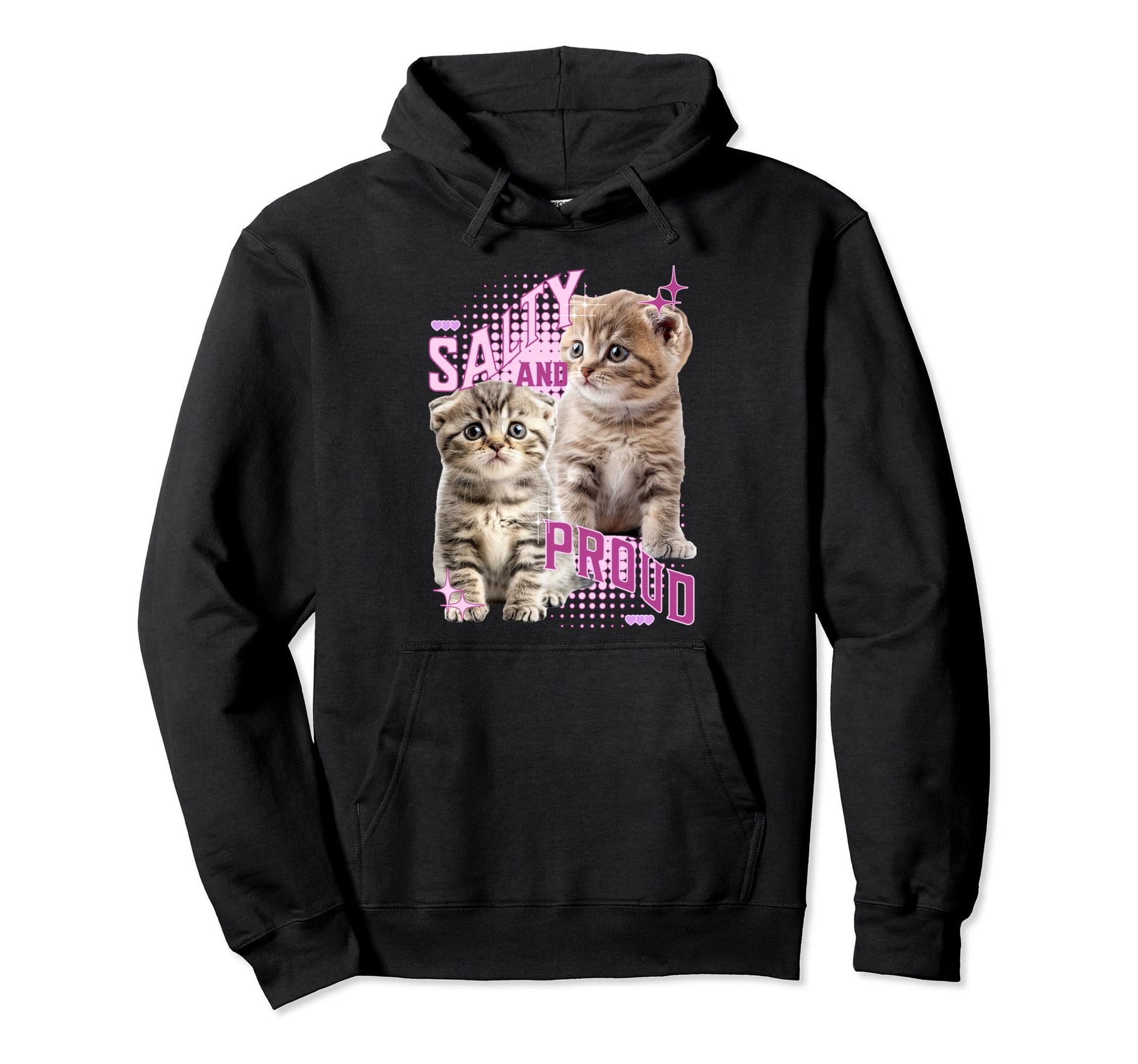 Salty And Proud Scottish Fold Kitten Hoodie - Aesthetic Graphic Men Women - T-Shirt, Sweatshirt, Hoodie