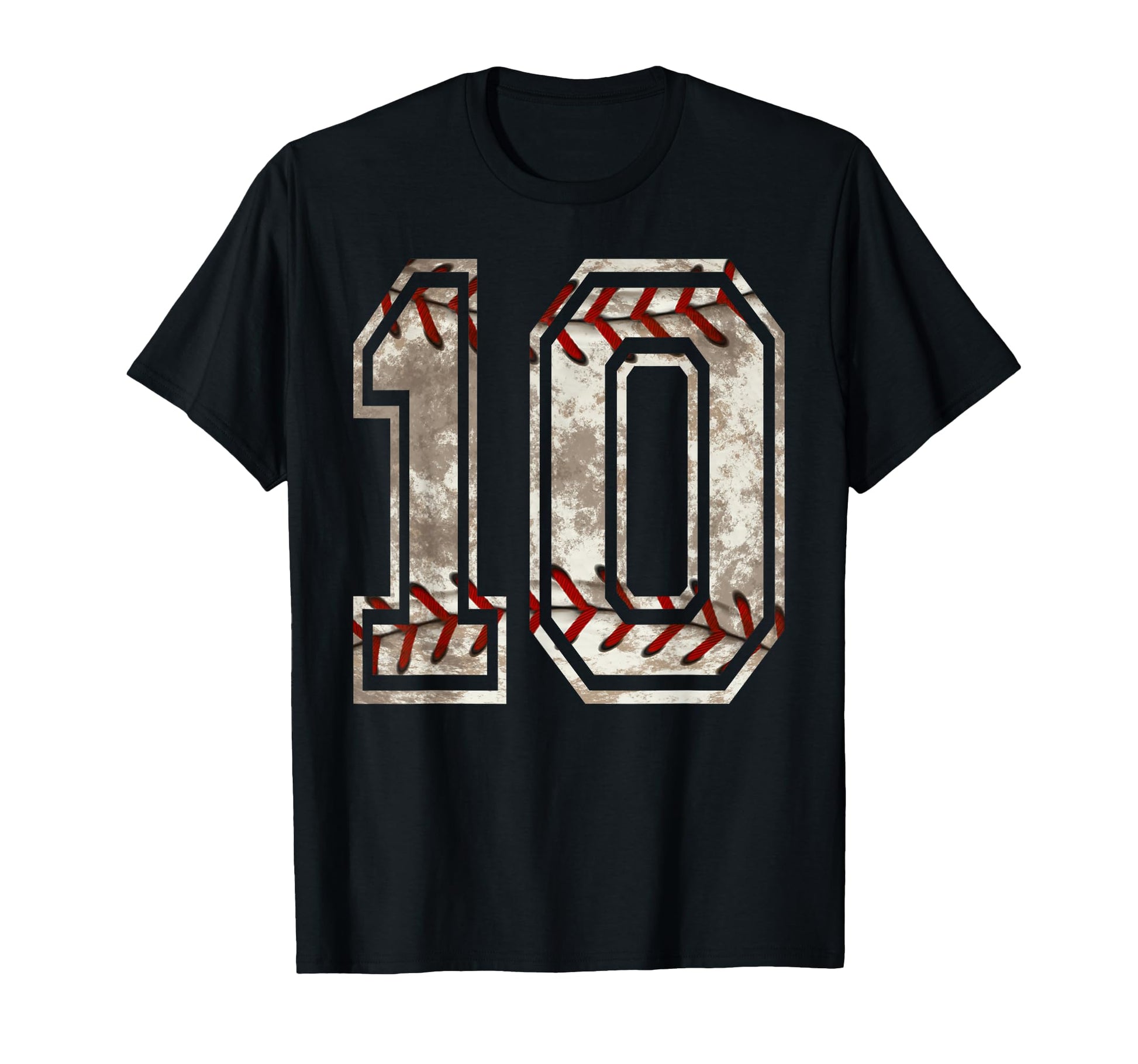 Baseball Jersey Number 10 Distressed T-Shirt - Custom Art Print for Adults - T-Shirt, Sweatshirt, Hoodie