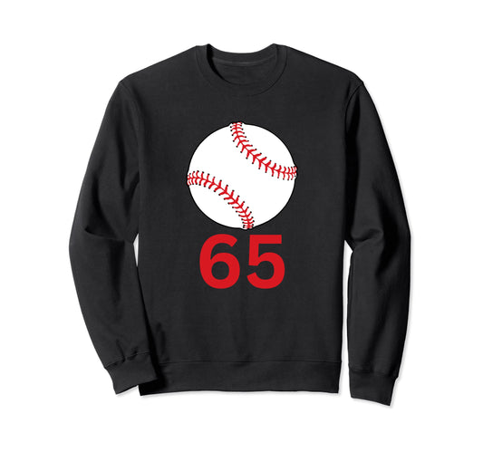 65 Years Old Baseball Lovers 65Th Sweatshirt - Trendy Graphic for Adults - T-Shirt, Sweatshirt, Hoodie