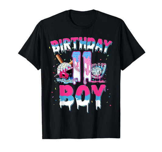 Baseball 11 Year Old Ice Cream Drip 9Th T-Shirt - Trendy Graphic Unisex - T-Shirt, Sweatshirt, Hoodie