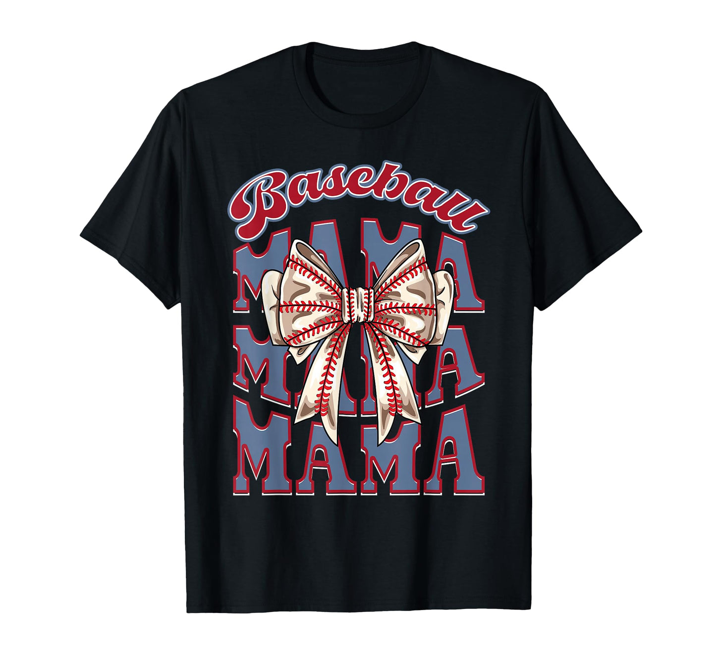 Baseball Mama Coquette Bow Mothers Day T-Shirt - Custom Art Print Unisex - T-Shirt, Sweatshirt, Hoodie
