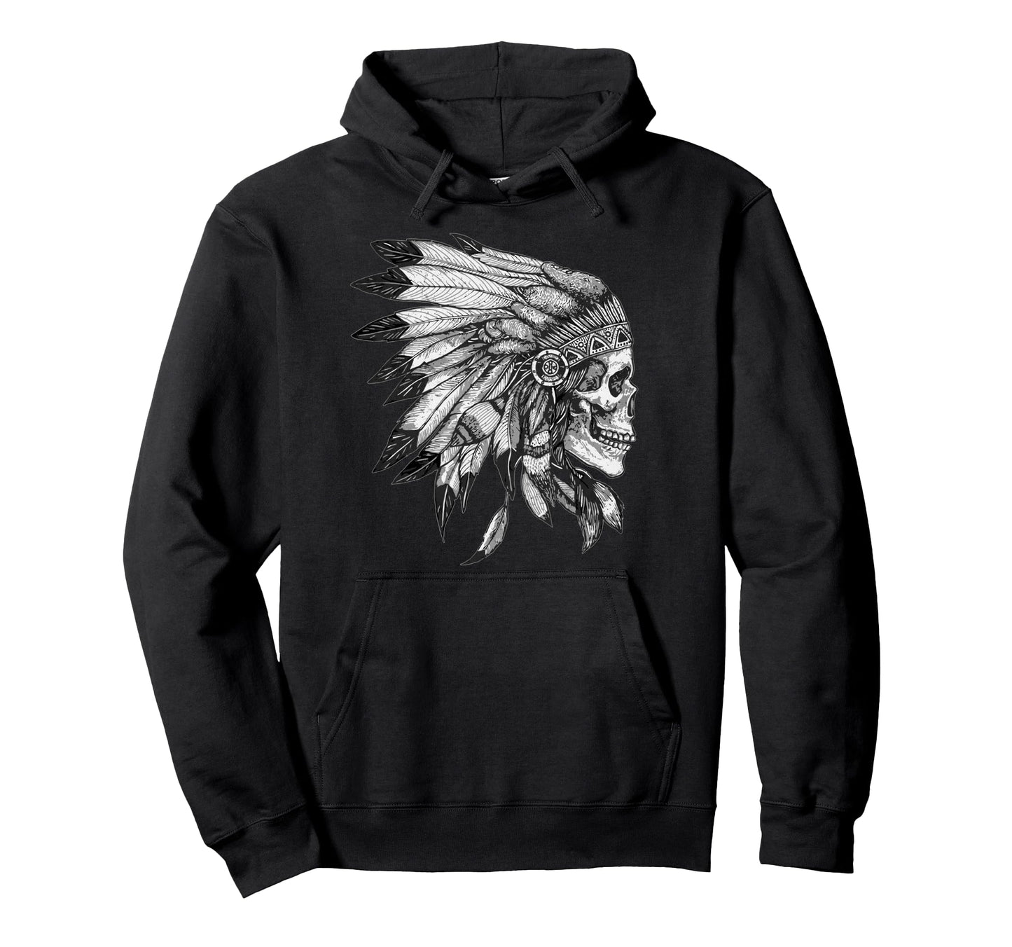 American Motorcycle Skull Native Indian Hoodie - Custom Art Print Unisex - T-Shirt, Sweatshirt, Hoodie