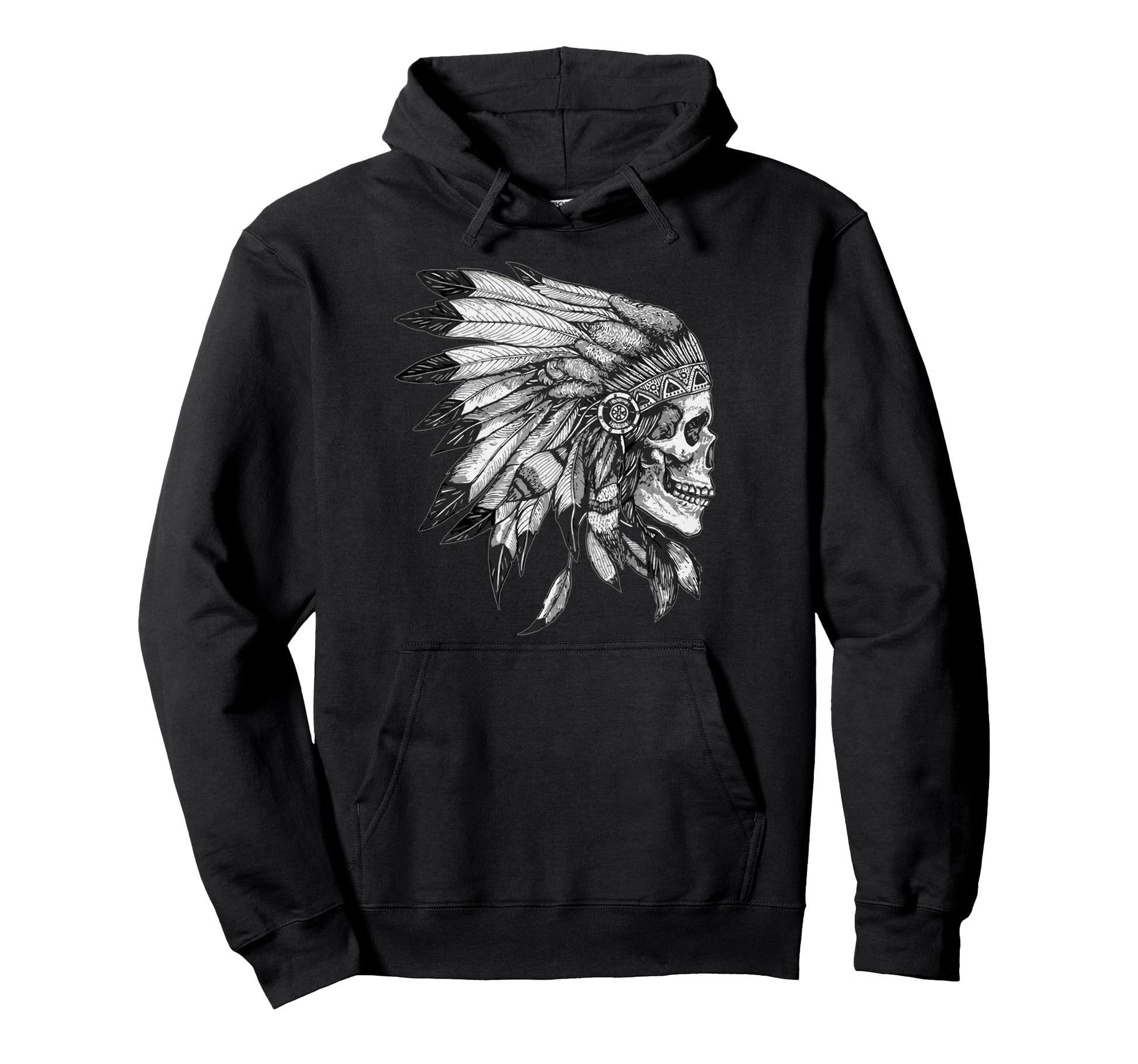 American Motorcycle Skull Native Indian Hoodie - Custom Art Print Unisex - T-Shirt, Sweatshirt, Hoodie