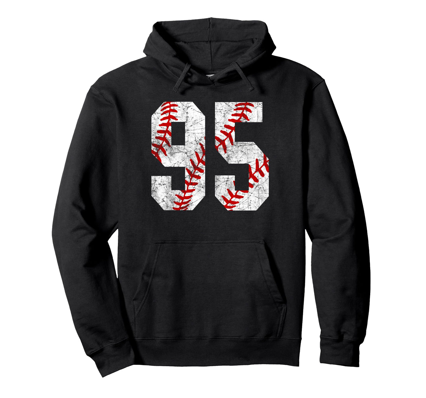 Distressed Baseball Number 95 Jersey Hoodie - Novelty Apparel Men Women - T-Shirt, Sweatshirt, Hoodie