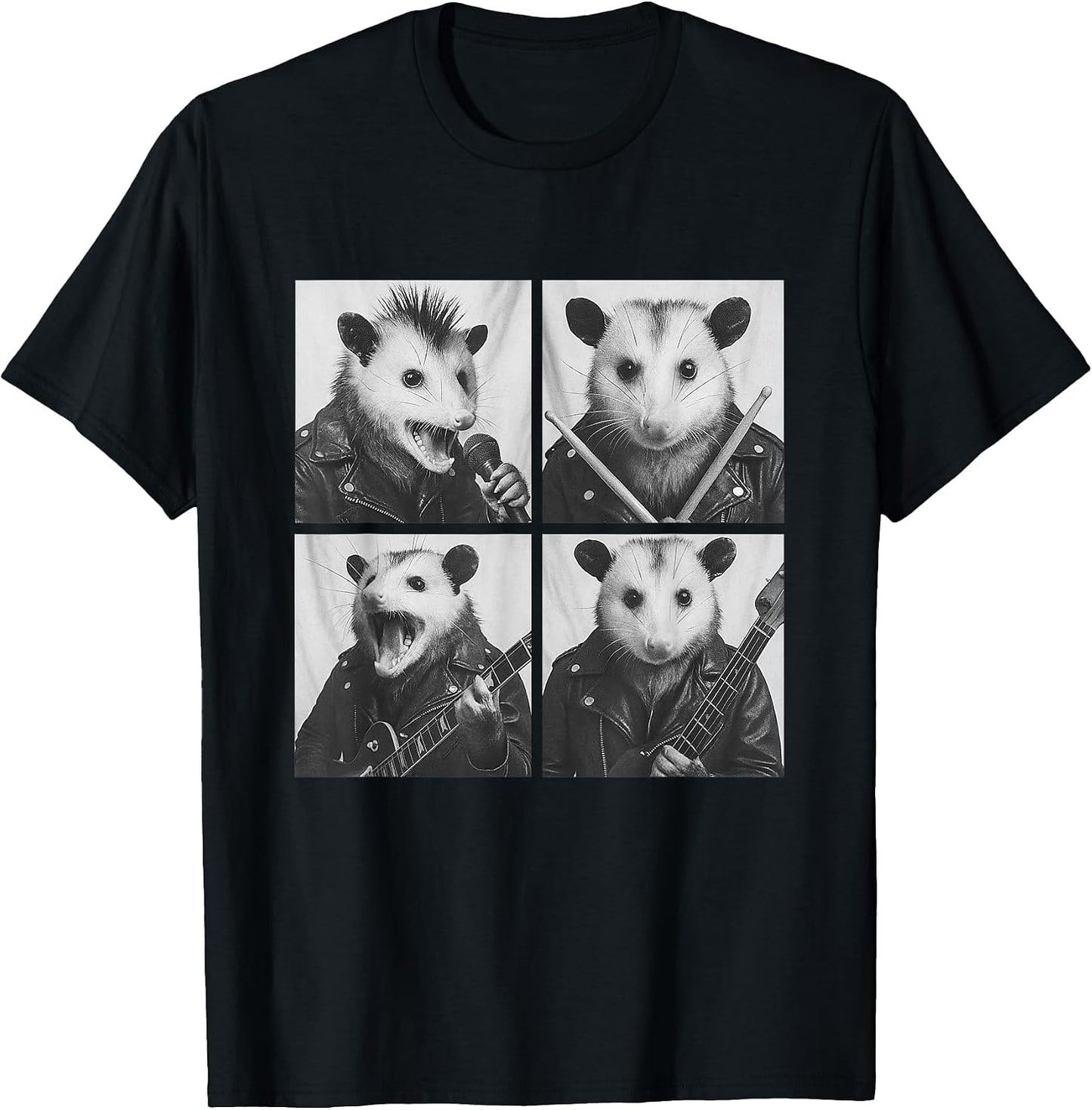 Funny Opossum Musicians Animals Rock Music Emo Punk - Adult & Kids T-Shirts, Sweatshirts & Hoodies apparel design preview 1