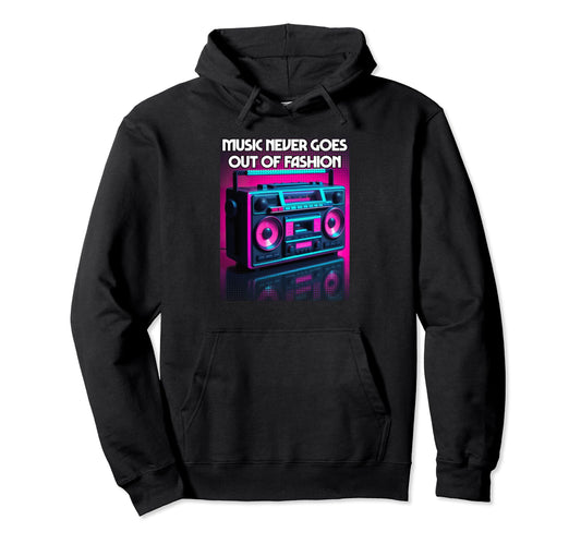 80S Radio Cassette Player Boombox Hoodie - Custom Art Print for Adults - T-Shirt, Sweatshirt, Hoodie