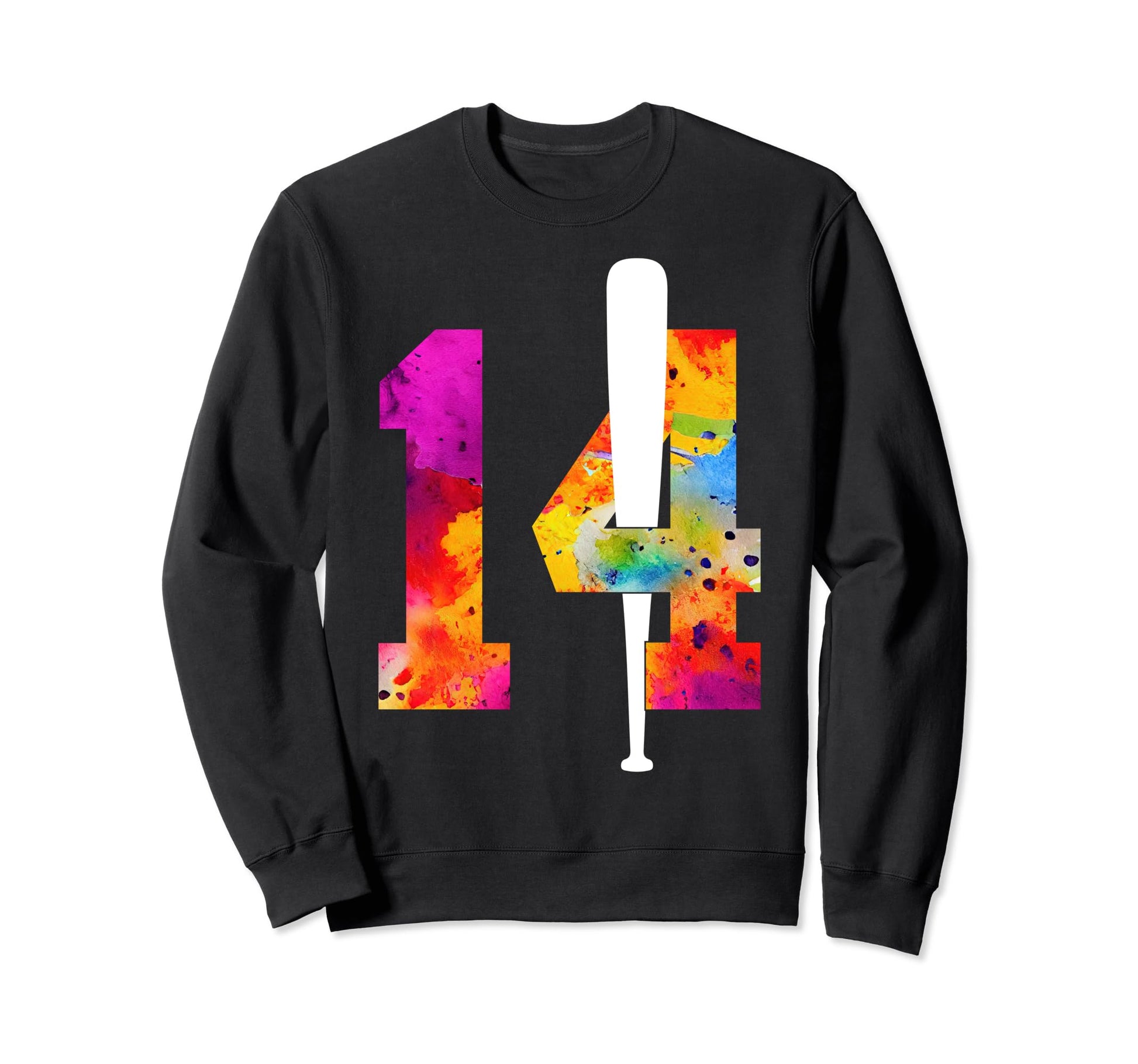 Number 14 Years Baseball 14Th Sweatshirt - Minimalist Print Men Women - T-Shirt, Sweatshirt, Hoodie