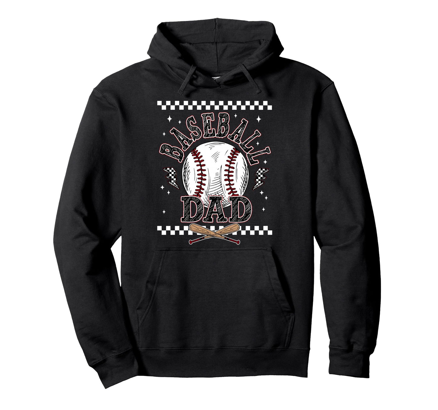 Groovy Baseball Dad Fathers Day Hoodie - Fun Novelty Design for Adults - T-Shirt, Sweatshirt, Hoodie