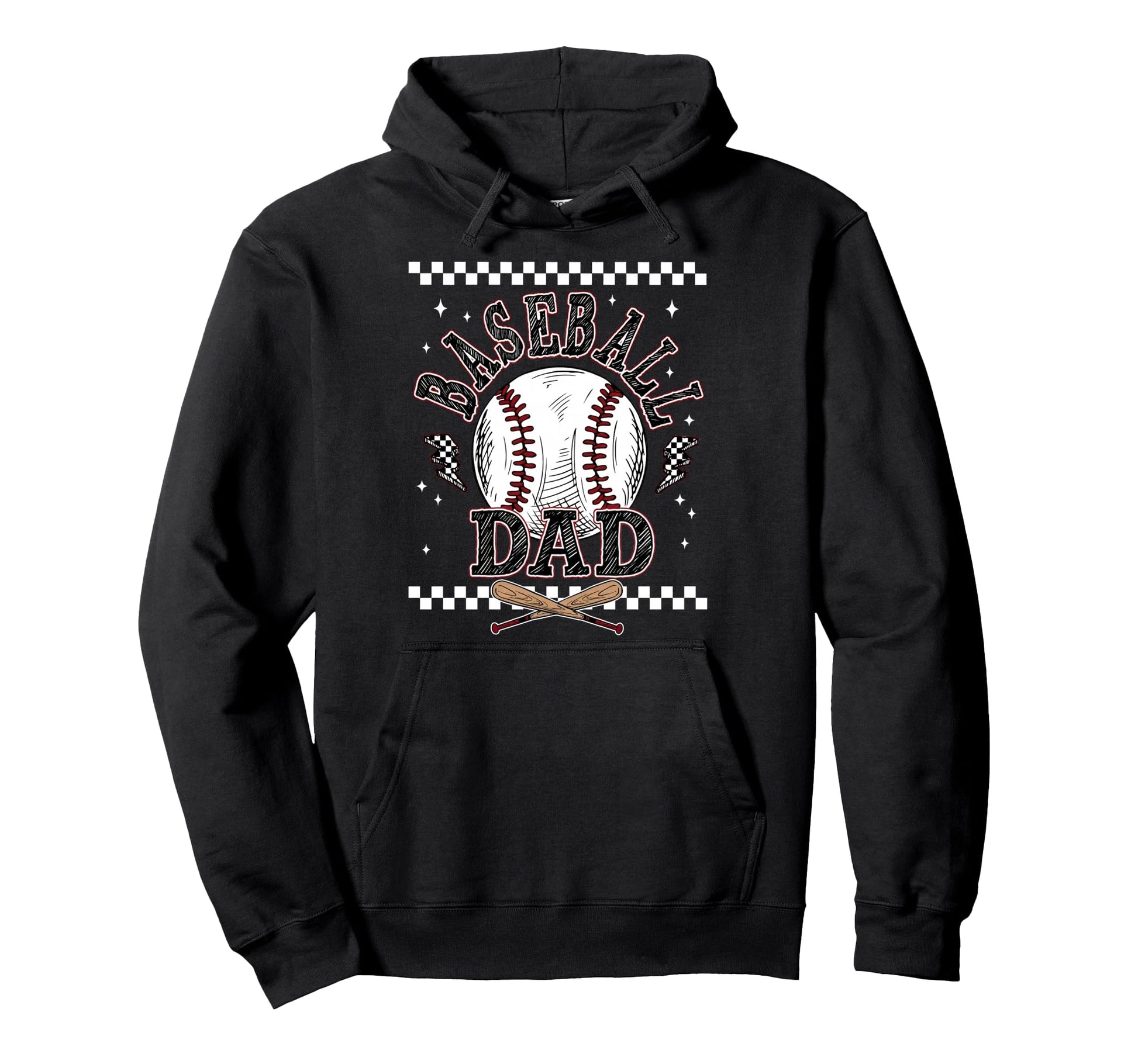 Groovy Baseball Dad Fathers Day Hoodie - Fun Novelty Design for Adults - T-Shirt, Sweatshirt, Hoodie