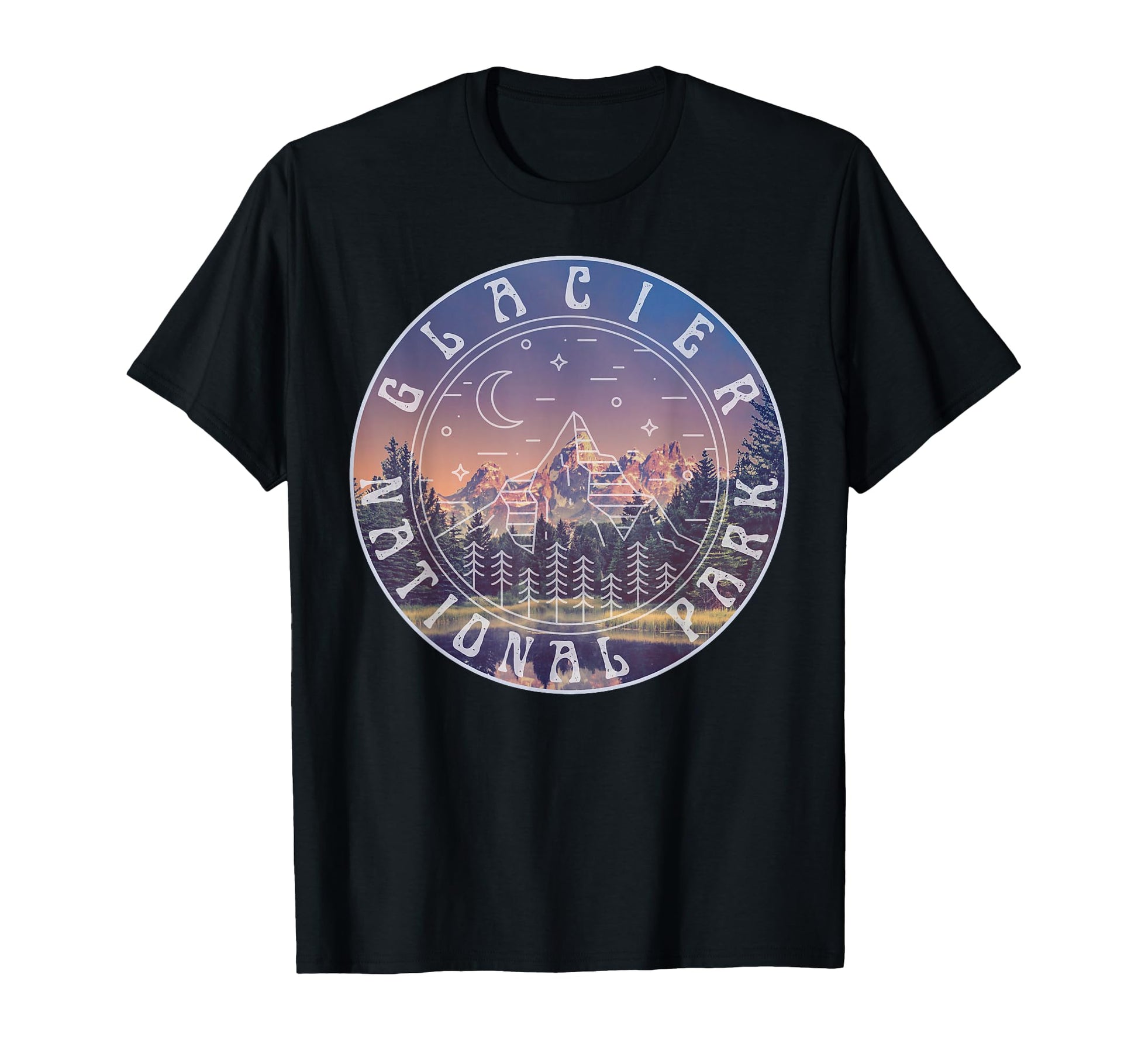 Glacier National Park Montana Usa T-Shirt - Fun Novelty Design Men Women - T-Shirt, Sweatshirt, Hoodie