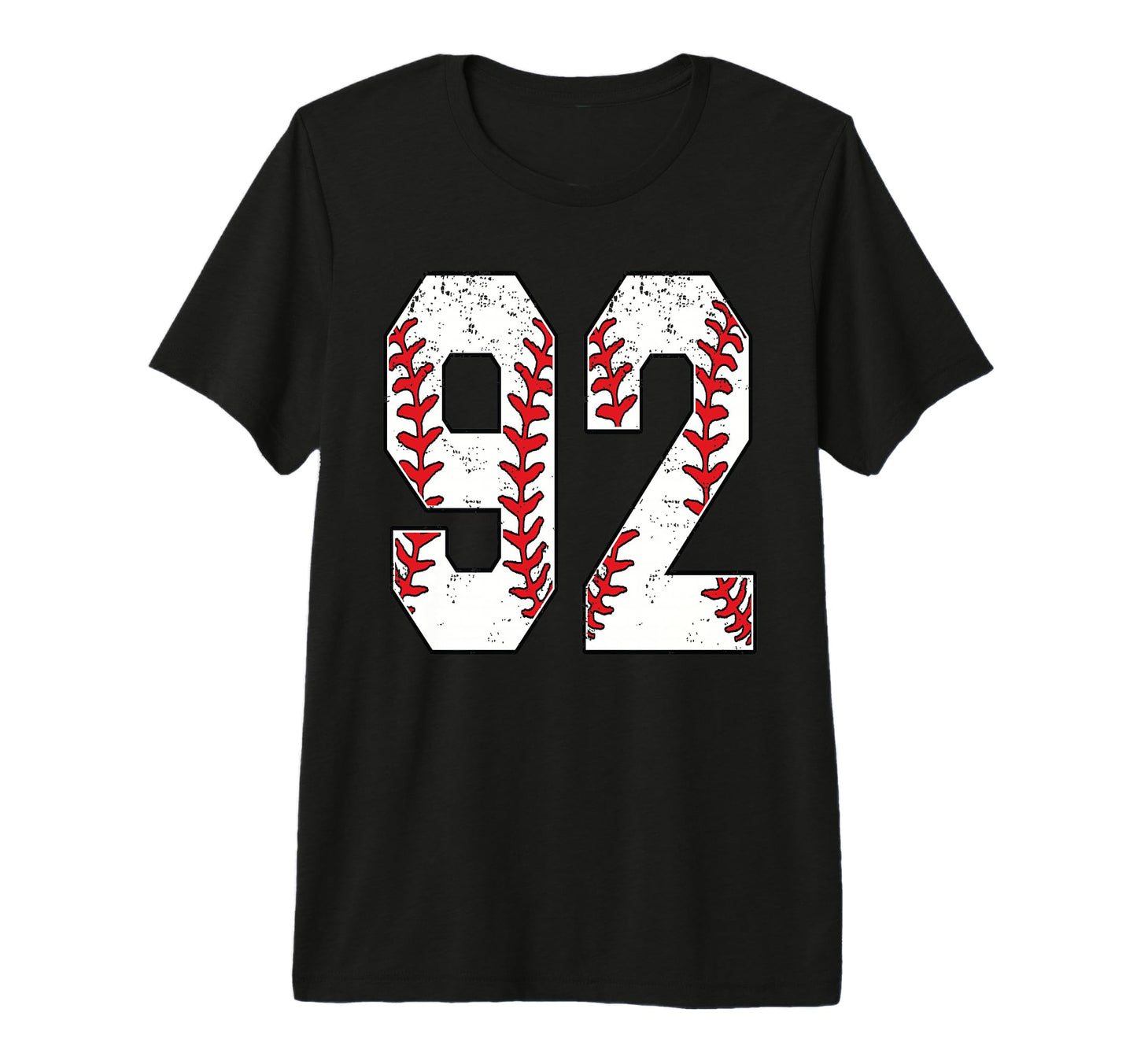 Number 92 Baseball 92 Jersey Number T-Shirt - Unique Graphic Unisex - T-Shirt, Sweatshirt, Hoodie