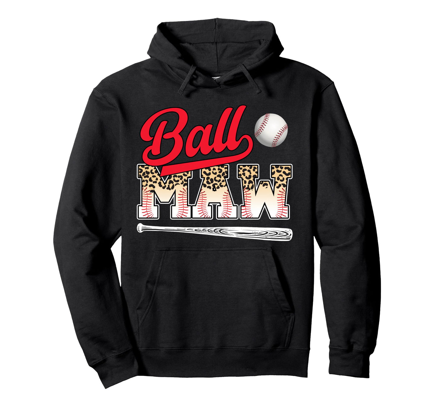 Ball Maw Leopard Baseball Maw Hoodie - Casual Everyday Wear Men Women - T-Shirt, Sweatshirt, Hoodie