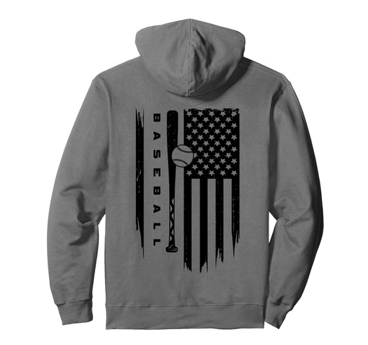American Flag Baseball Baseball Hoodie - Custom Art Print Men Women - T-Shirt, Sweatshirt, Hoodie
