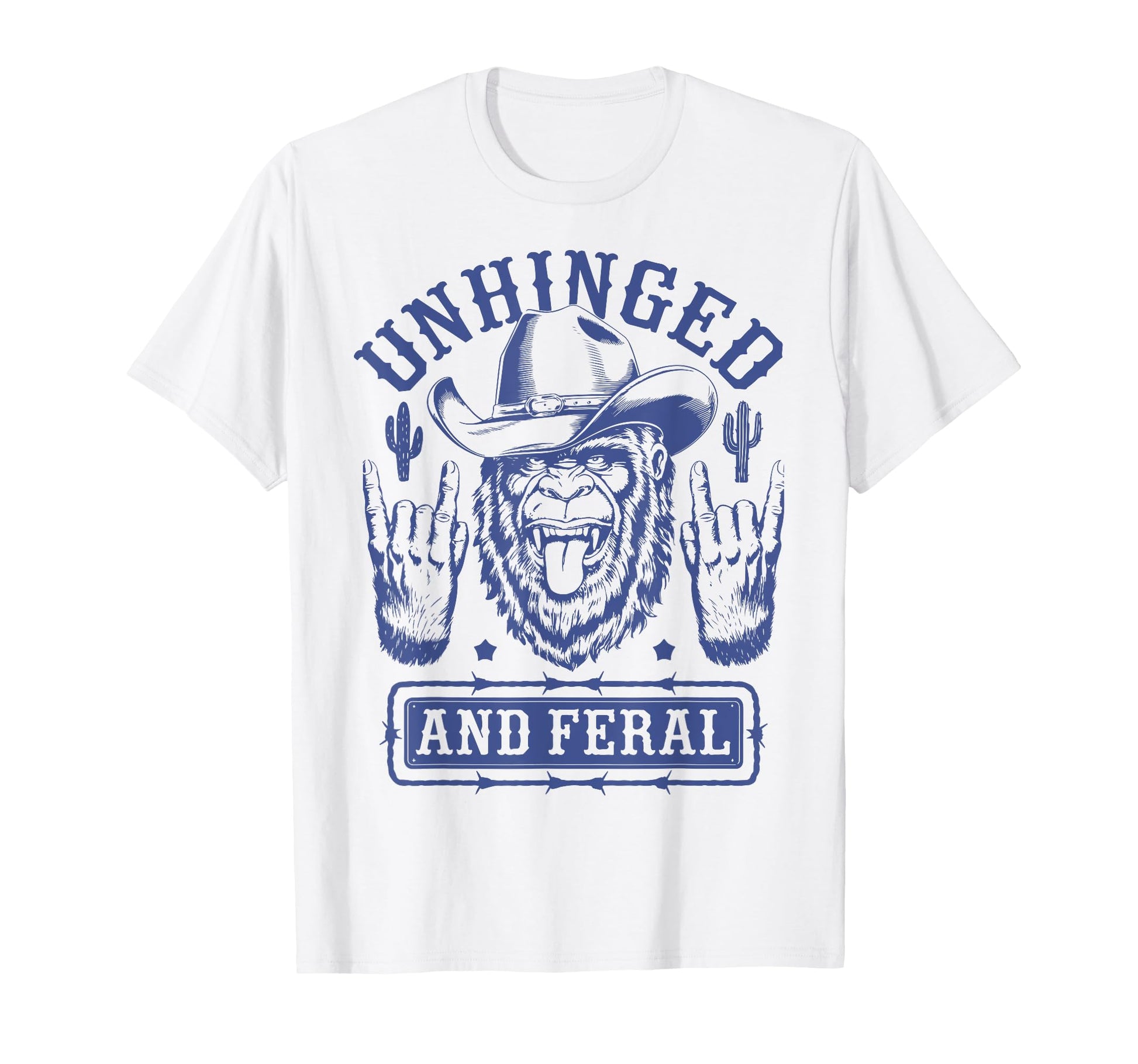 Unhinged And Feral Western Cowboy T-Shirt - Minimalist Print for Adults - T-Shirt, Sweatshirt, Hoodie