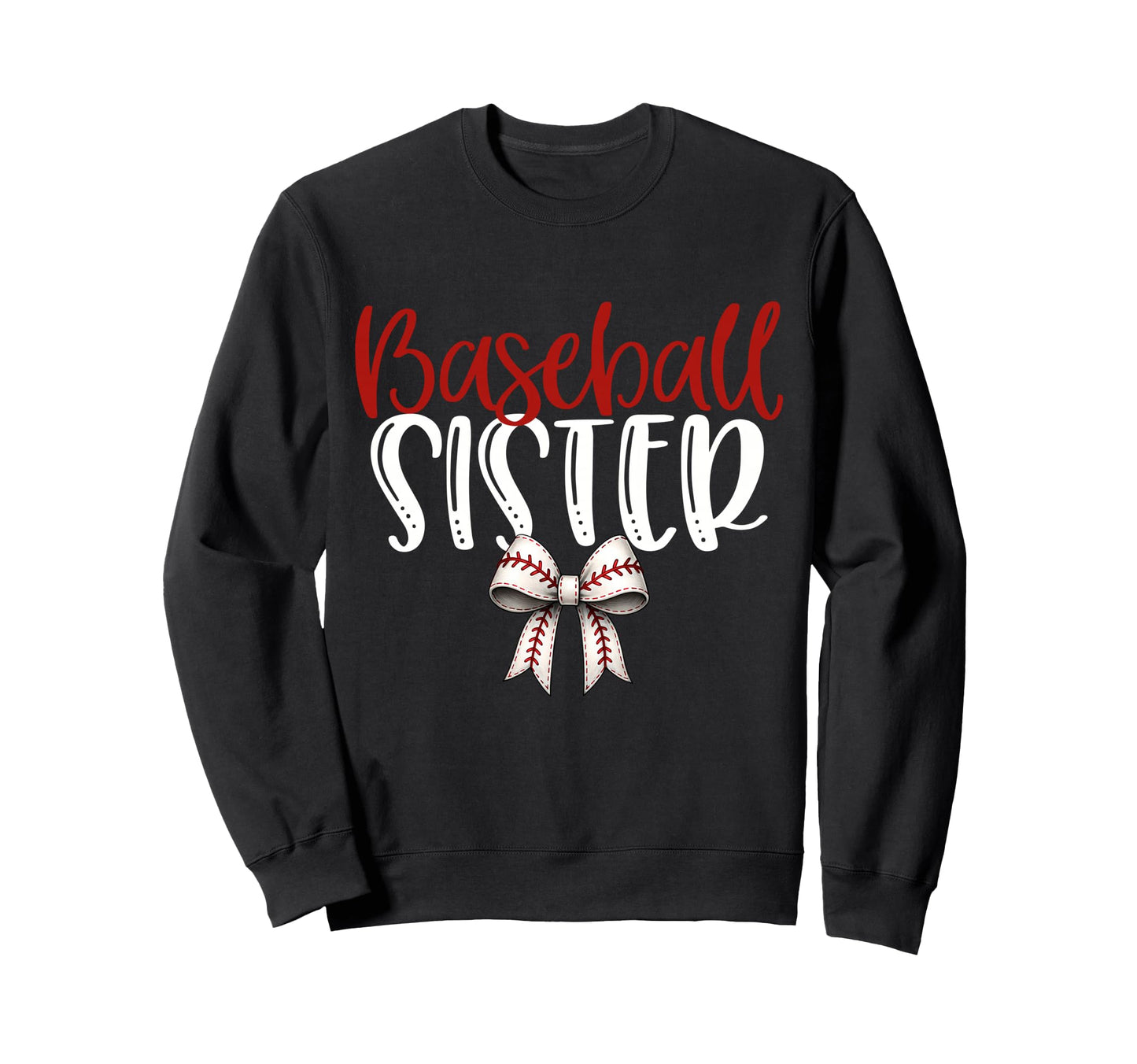 Baseball Sister Coquette Bow Game Sweatshirt - Custom Art Print Men Women - T-Shirt, Sweatshirt, Hoodie
