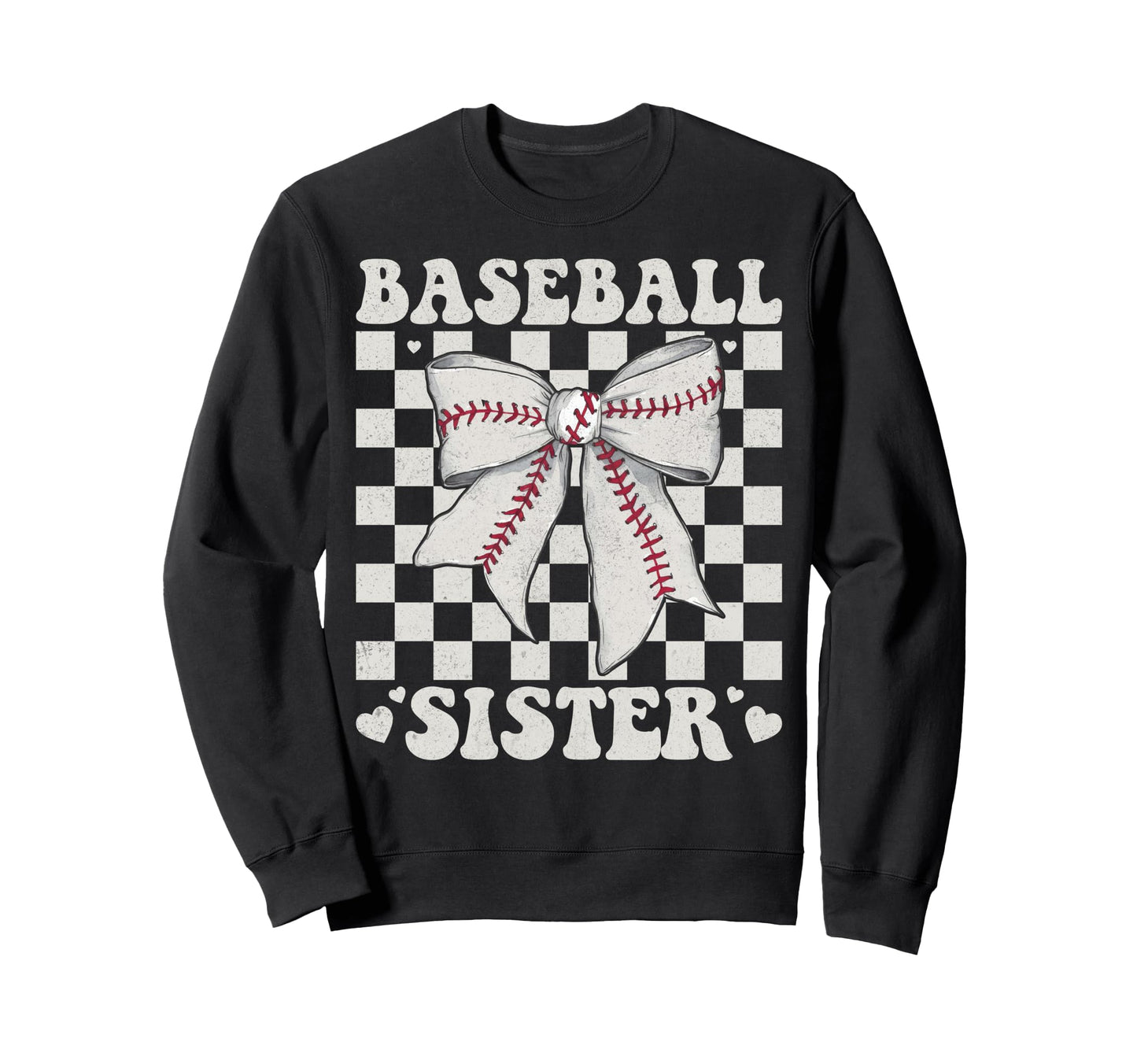 Baseball Sister Bow Laces Gift Sis Sweatshirt - Custom Art Print Men Women - T-Shirt, Sweatshirt, Hoodie