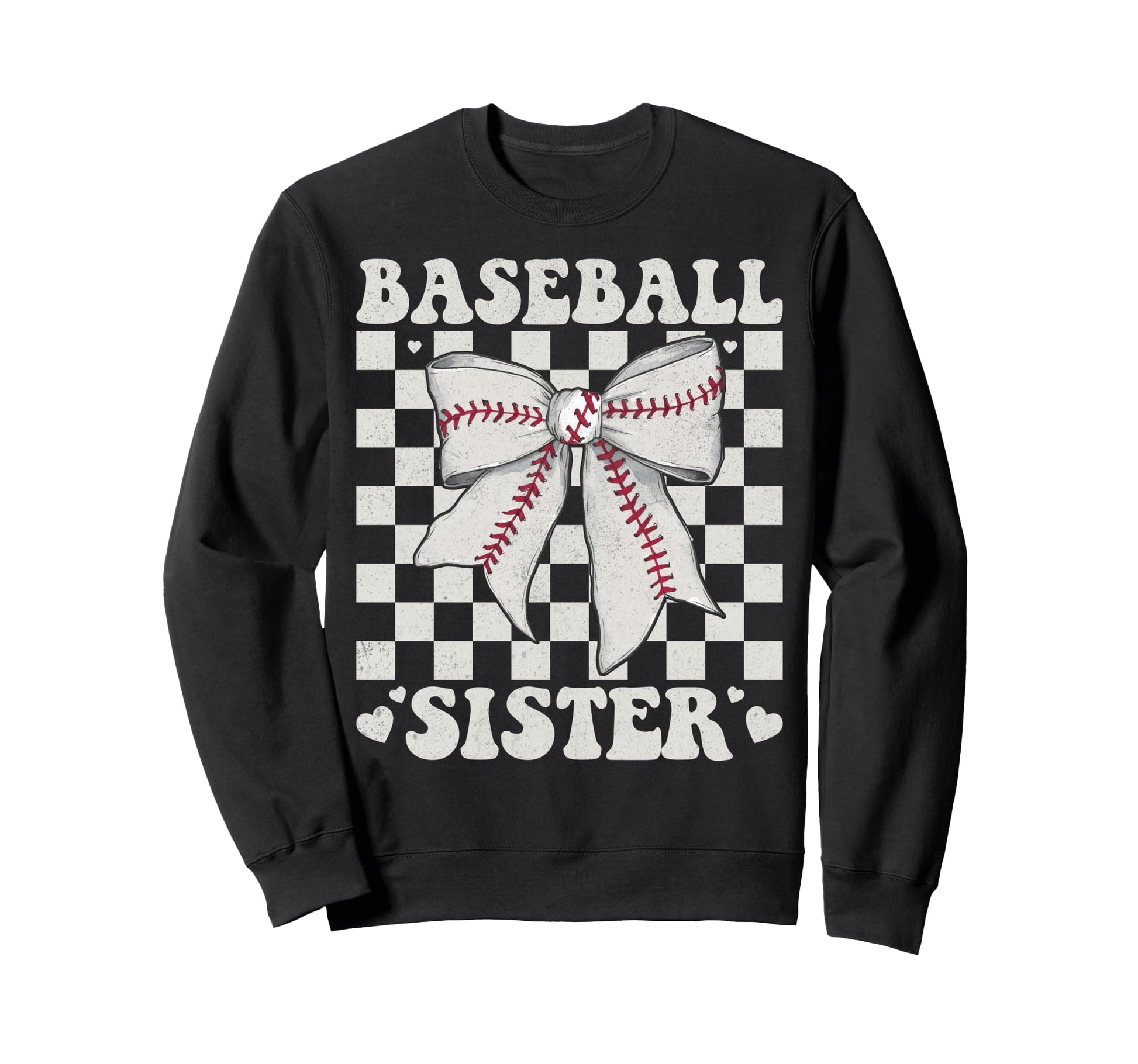 Baseball Sister Bow Laces Gift Sis Sweatshirt - Custom Art Print Men Women - T-Shirt, Sweatshirt, Hoodie