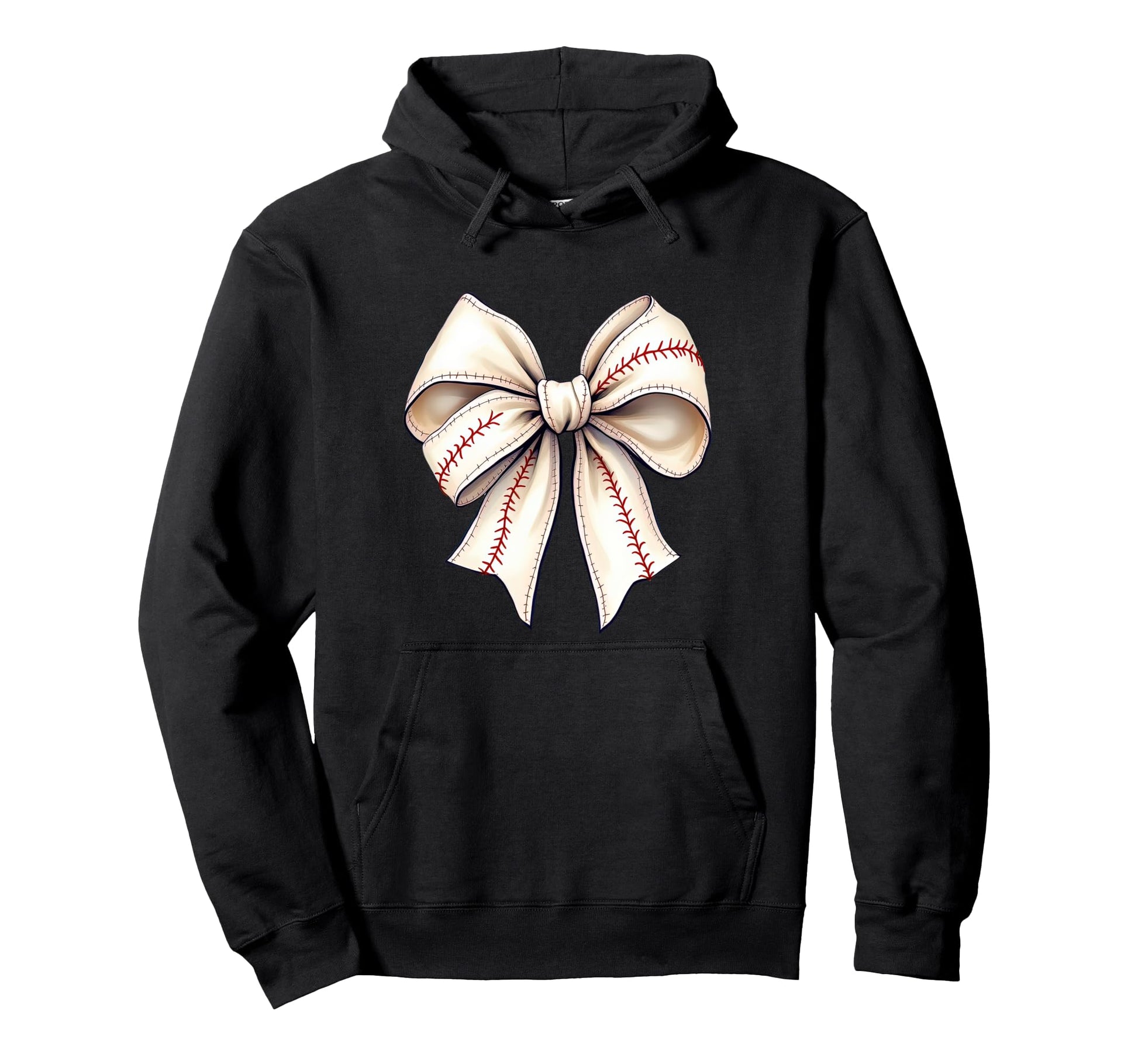 Baseball Coquette Bow Mom Baseball Hoodie - Fun Novelty Design for Adults - T-Shirt, Sweatshirt, Hoodie