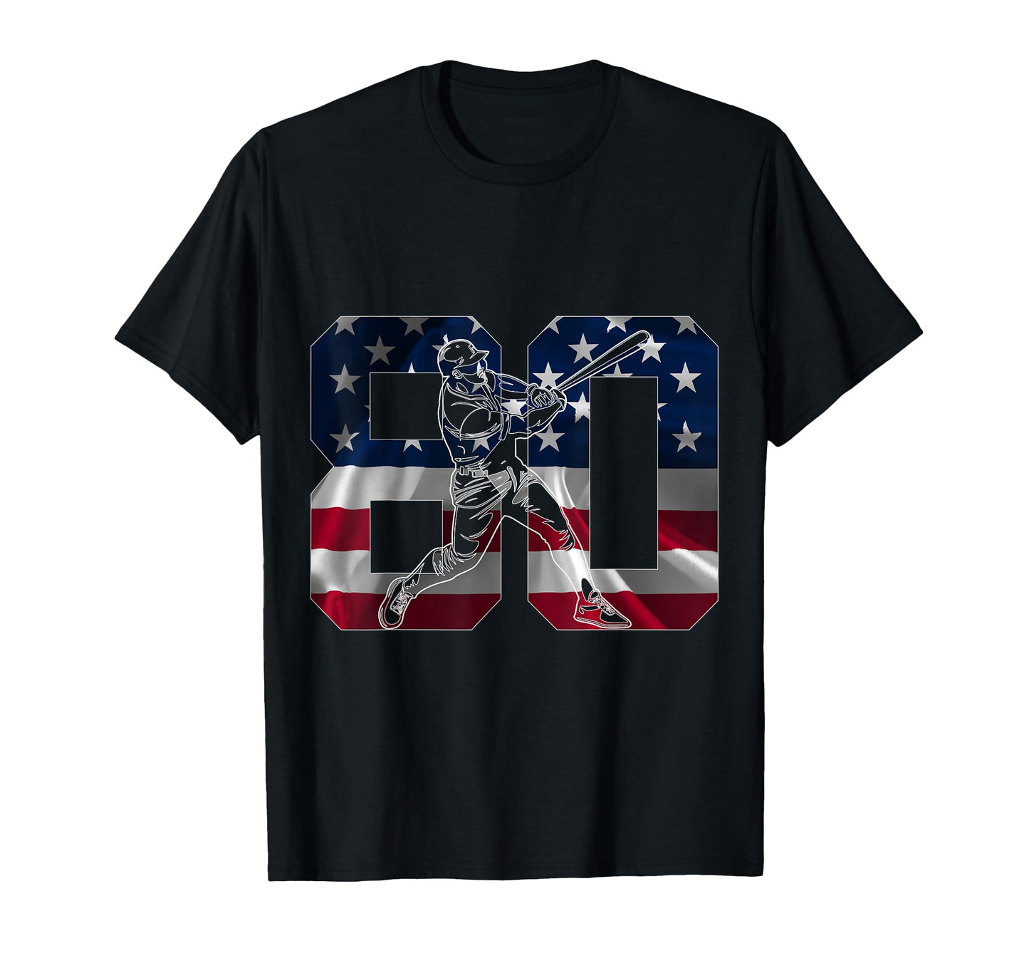 Number 80 Years Baseball 80Th Birthday T-Shirt - Novelty Apparel for Adults - T-Shirt, Sweatshirt, Hoodie
