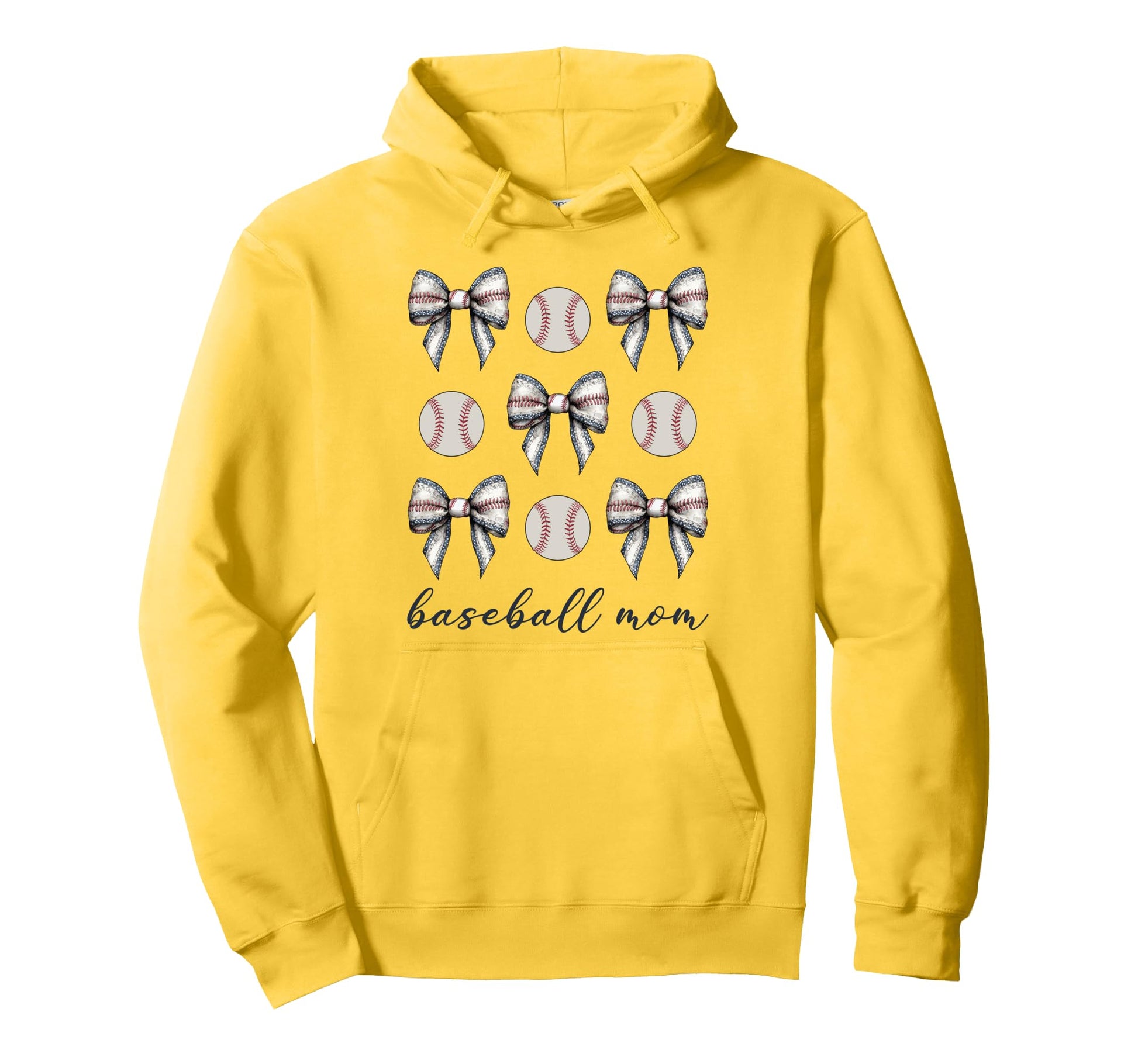 Coquette Bow Baseball Mom Baseball Hoodie - Custom Art Print for Adults - T-Shirt, Sweatshirt, Hoodie