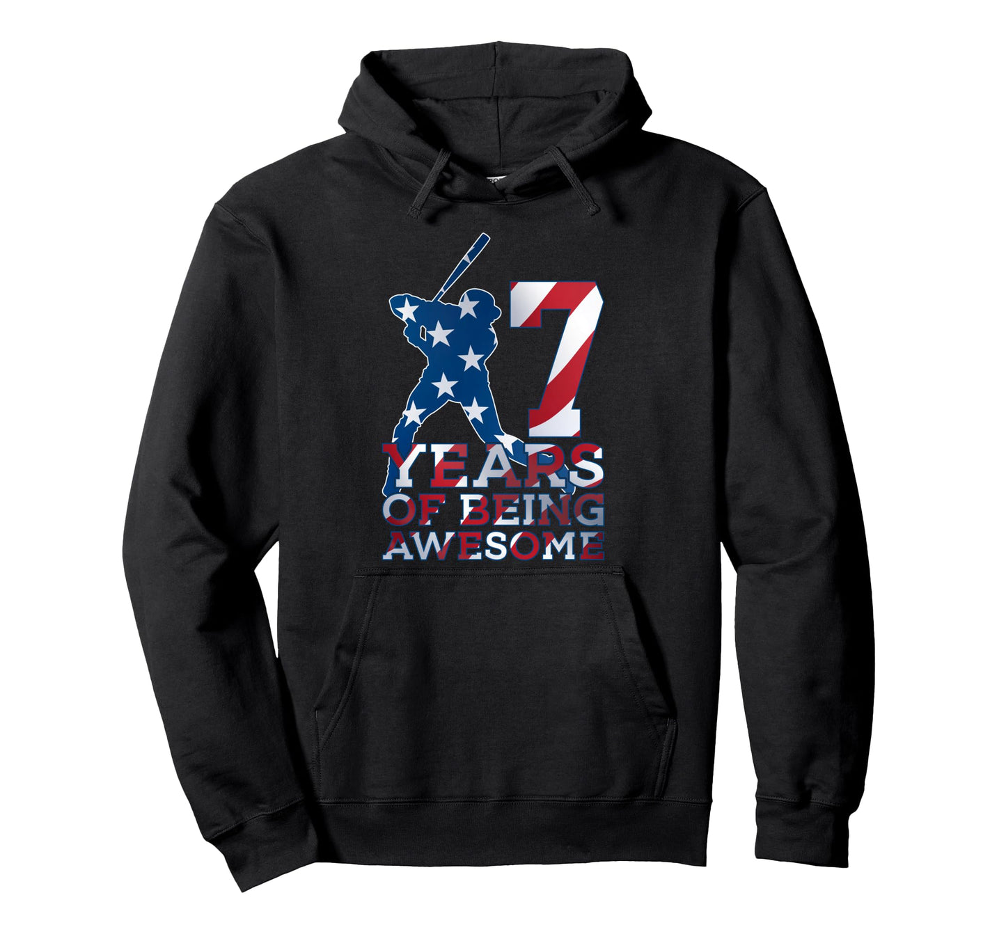 7 Years Being Awesome Baseball 7Th Hoodie - Trendy Graphic for Adults - T-Shirt, Sweatshirt, Hoodie