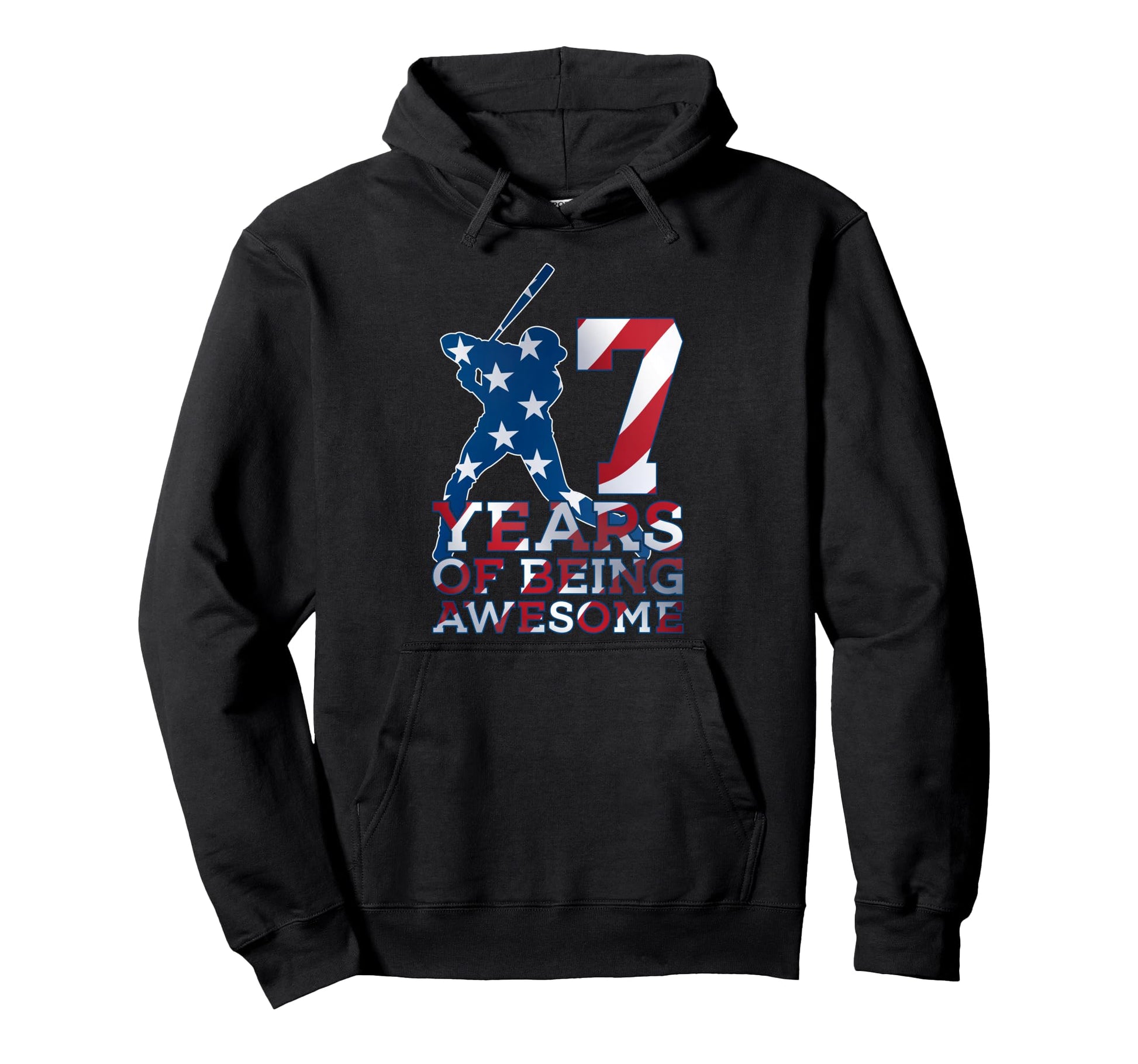 7 Years Being Awesome Baseball 7Th Hoodie - Trendy Graphic for Adults - T-Shirt, Sweatshirt, Hoodie