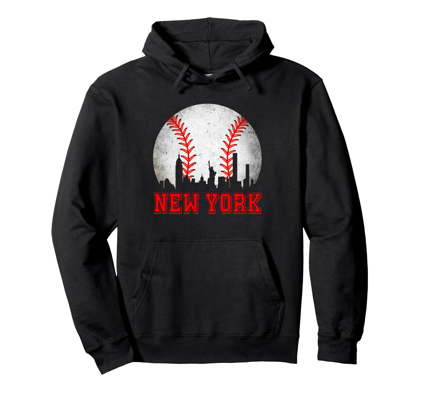 New York Baseball Distressed Game Day Hoodie - Custom Art Print for Adults - T-Shirt, Sweatshirt, Hoodie
