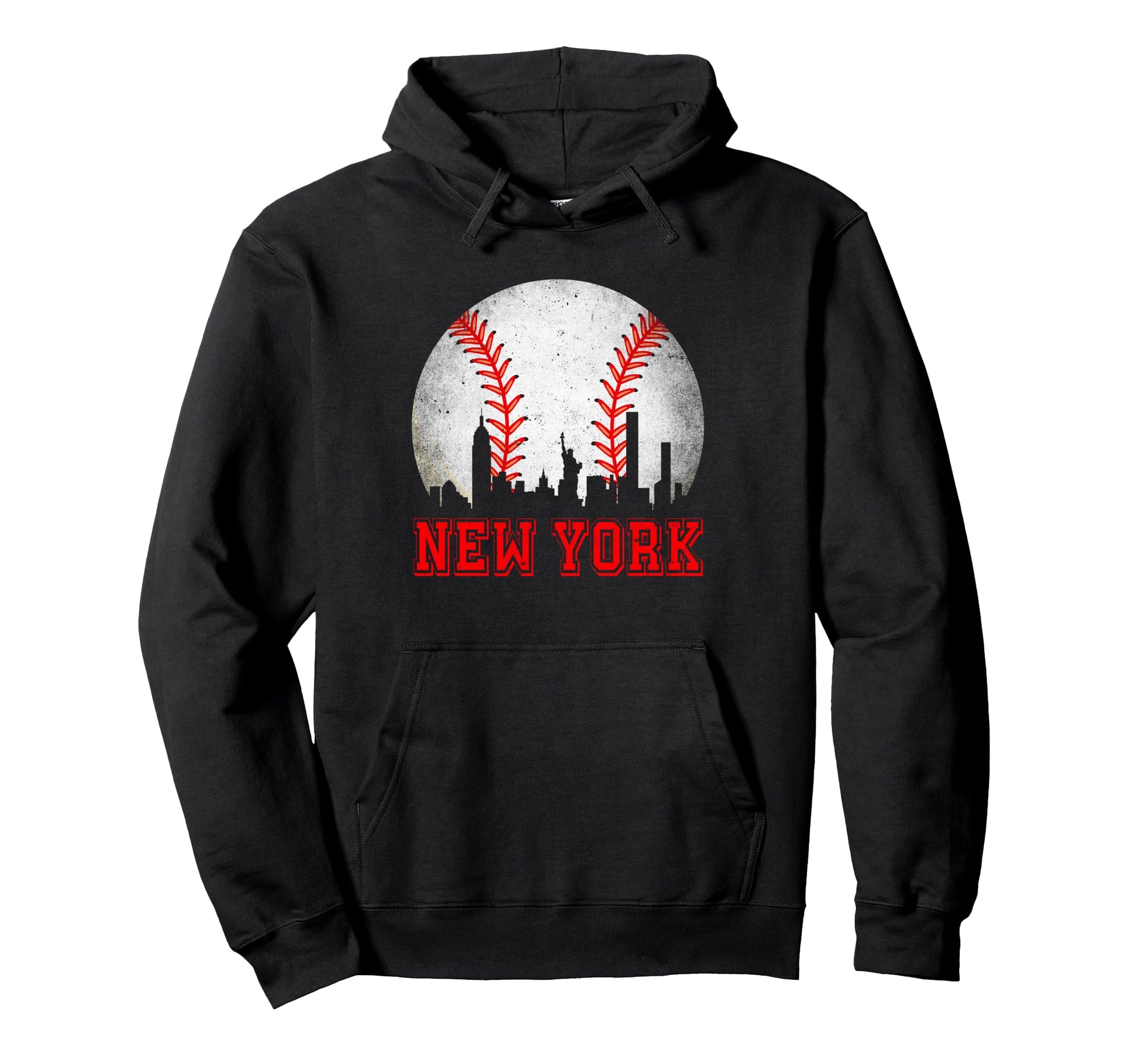 New York Baseball Distressed Game Day Hoodie - Custom Art Print for Adults - T-Shirt, Sweatshirt, Hoodie