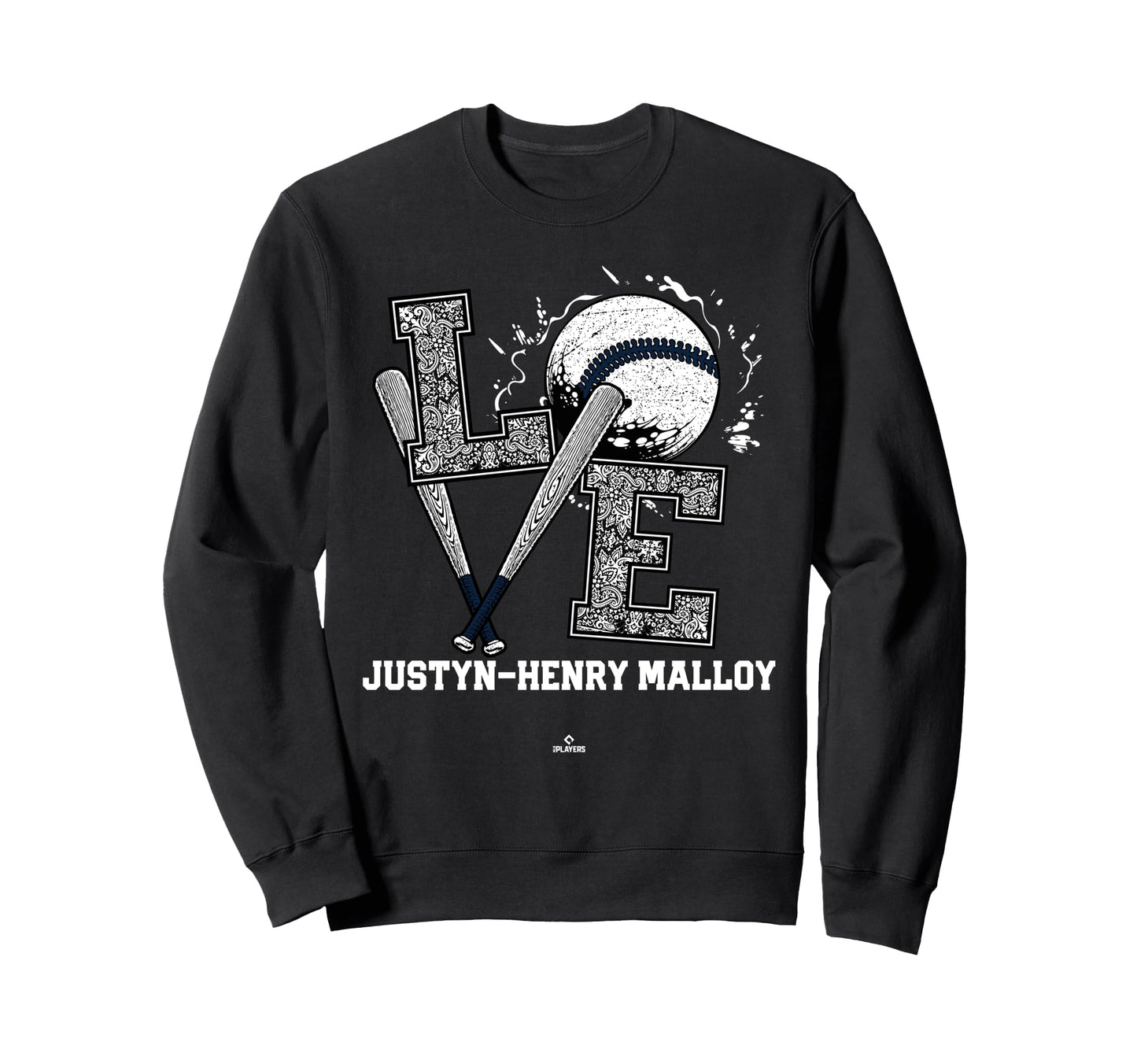 Distressed Baseball Love Justyn Henry Sweatshirt - Novelty Apparel Unisex - T-Shirt, Sweatshirt, Hoodie