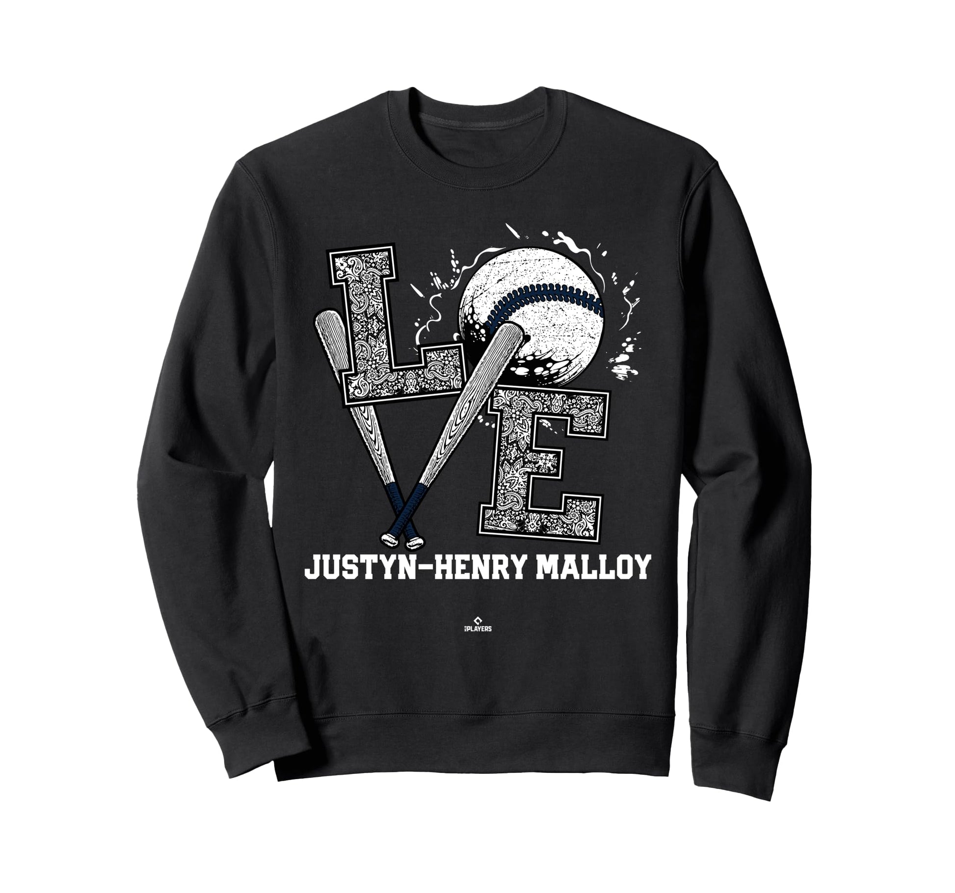Distressed Baseball Love Justyn Henry Sweatshirt - Novelty Apparel Unisex - T-Shirt, Sweatshirt, Hoodie