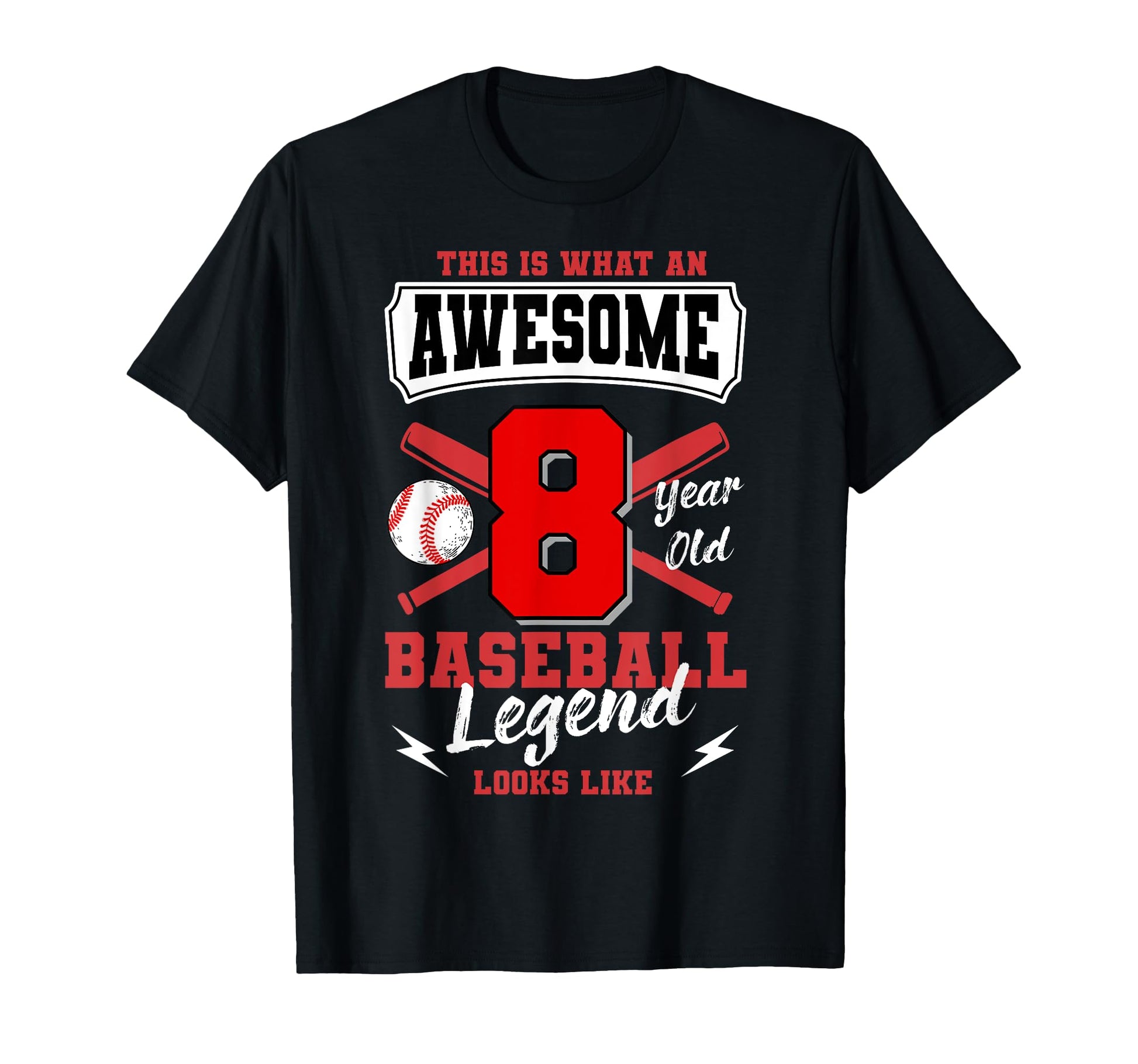 This Is What Awesome 8 Yr Old Baseball T-Shirt - Minimalist Print Unisex - T-Shirt, Sweatshirt, Hoodie