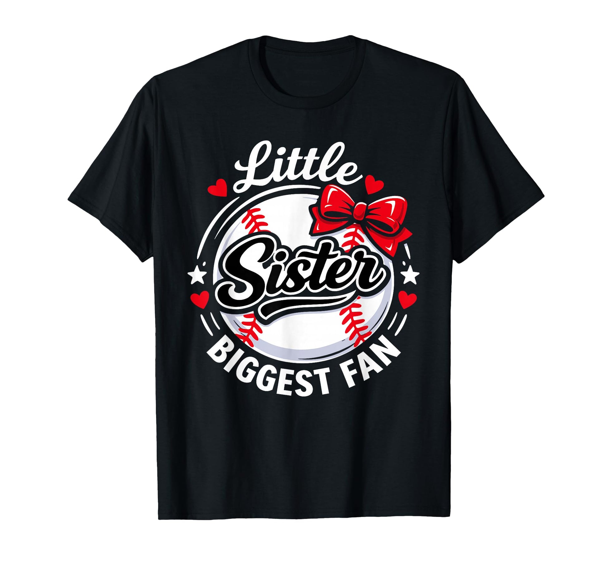 Funny Little Sister Biggest Fan Bow T-Shirt - Casual Everyday Wear Unisex - T-Shirt, Sweatshirt, Hoodie