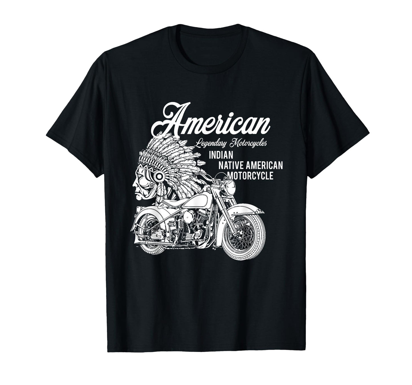 Motorcycle Indian Native American T-Shirt - Fun Novelty Design for Adults - T-Shirt, Sweatshirt, Hoodie