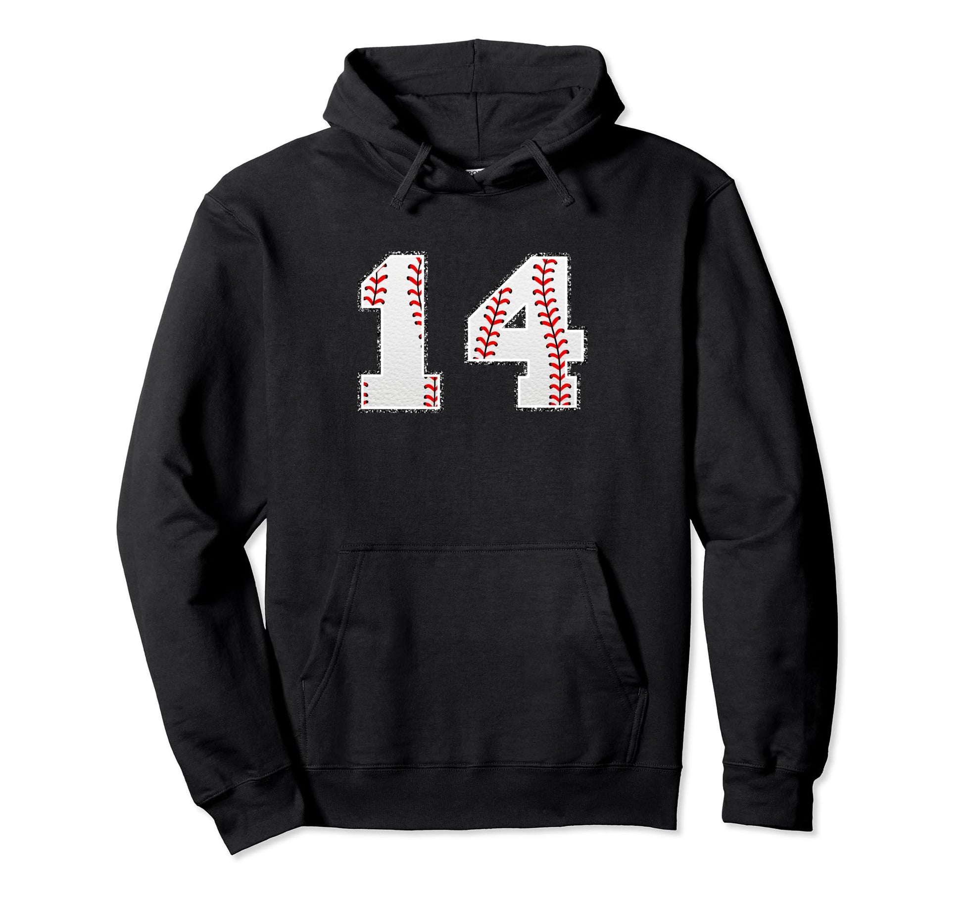 Number 14 Baseball Distressed Number Hoodie - Trendy Graphic Men Women - T-Shirt, Sweatshirt, Hoodie