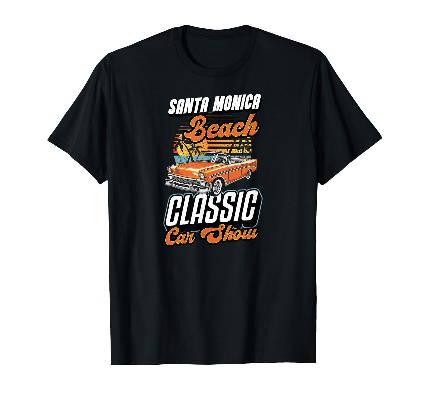 Santa Monica Beach Car Show T-Shirt - Fun Novelty Design for Adults - T-Shirt, Sweatshirt, Hoodie