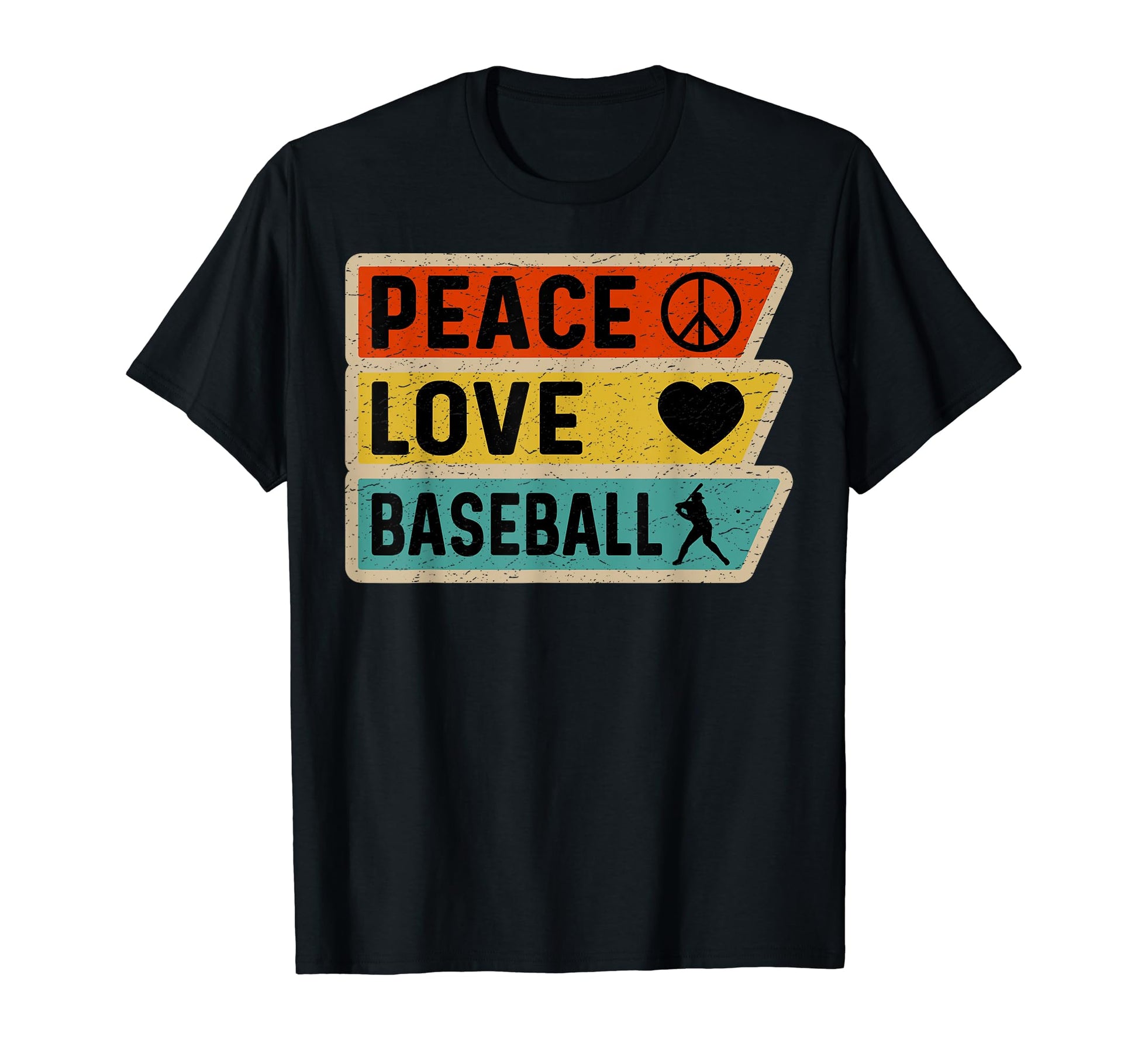 Distressed Peace Sign Love Baseball T-Shirt - Streetwear Style Men Women - T-Shirt, Sweatshirt, Hoodie