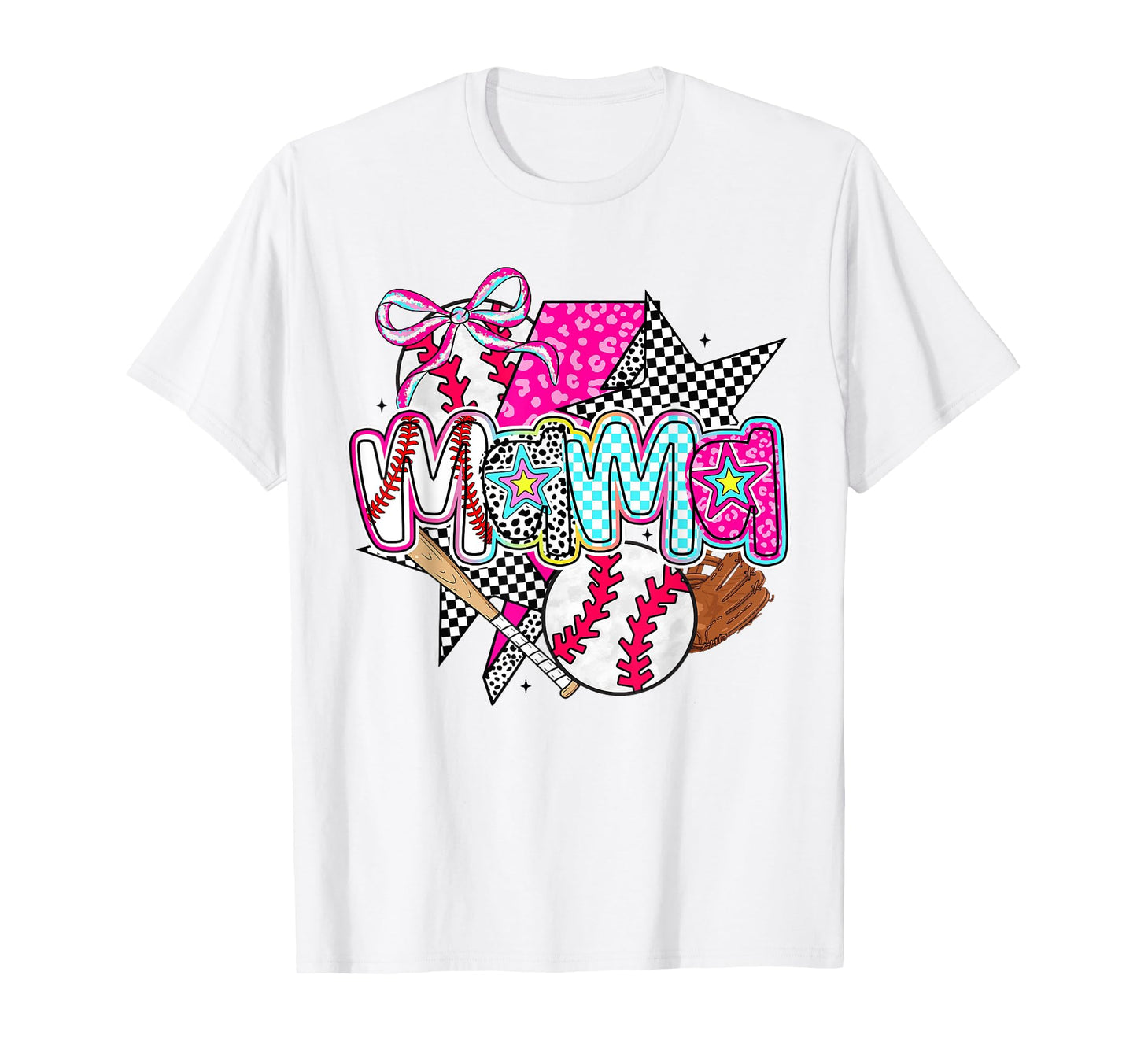 Baseball Mama Coquette Bow Game Day T-Shirt - Custom Art Print Men Women - T-Shirt, Sweatshirt, Hoodie