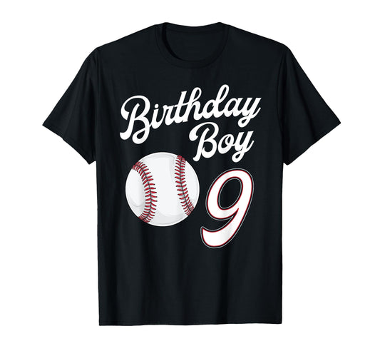 9 Years Old Baseball Themed 9Th Birthday T-Shirt - Trendy Graphic Unisex - T-Shirt, Sweatshirt, Hoodie