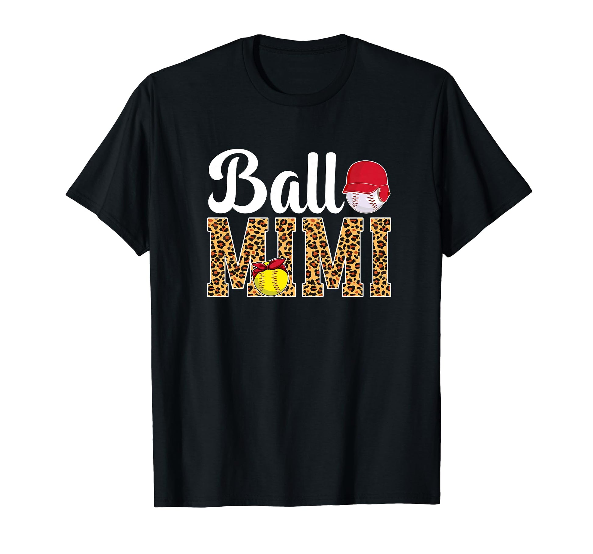 Ball Mimi Leopard Softball Baseball T-Shirt - Custom Art Print for Adults - T-Shirt, Sweatshirt, Hoodie