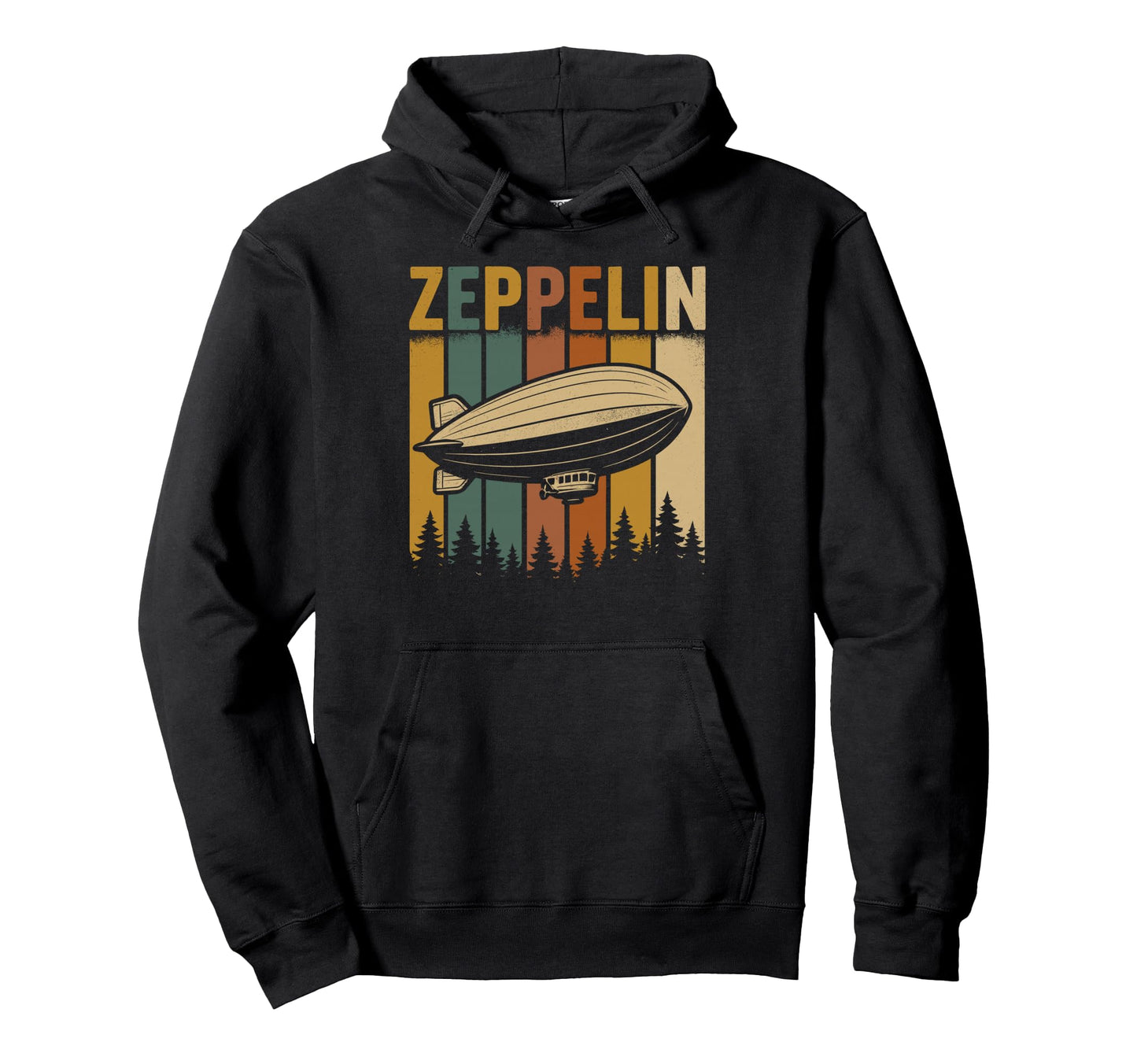 Zeppelin Stripes Forest Hoodie - Minimalist Print for Adults - T-Shirt, Sweatshirt, Hoodie