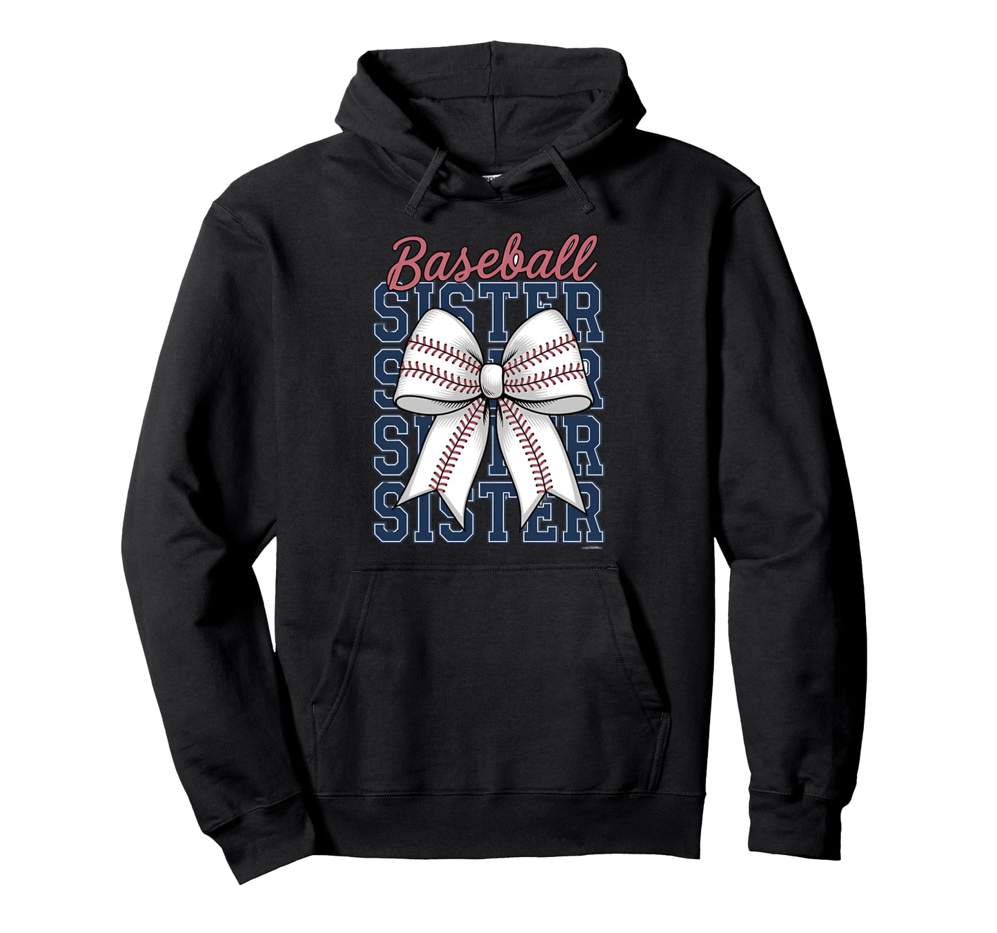 Baseball Sister Coquette Bow Hoodie - Graphic Print Unisex - T-Shirt, Sweatshirt, Hoodie