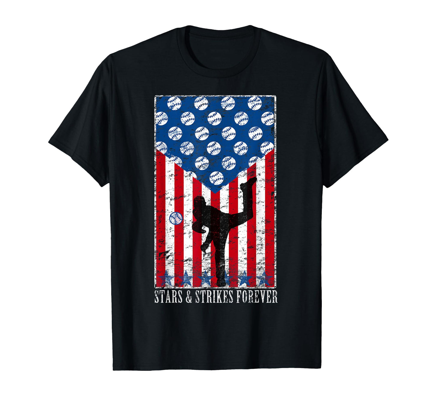 Pitching Stars And Strikes Baseball T-Shirt - Custom Art Print Men Women - T-Shirt, Sweatshirt, Hoodie