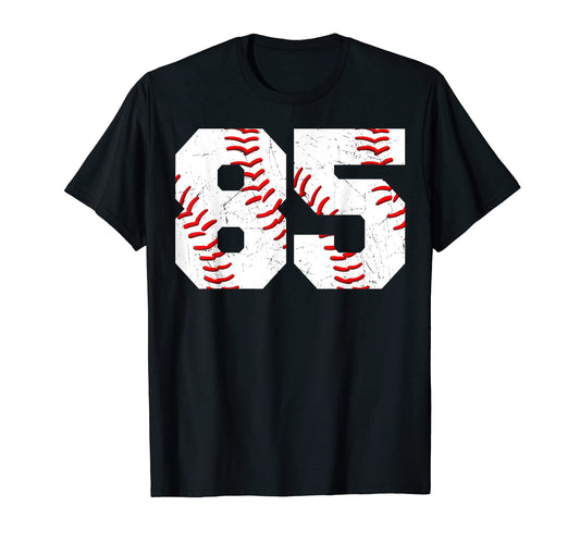 85 Birthday Baseball Theme Bday T-Shirt - Aesthetic Graphic Men Women - T-Shirt, Sweatshirt, Hoodie