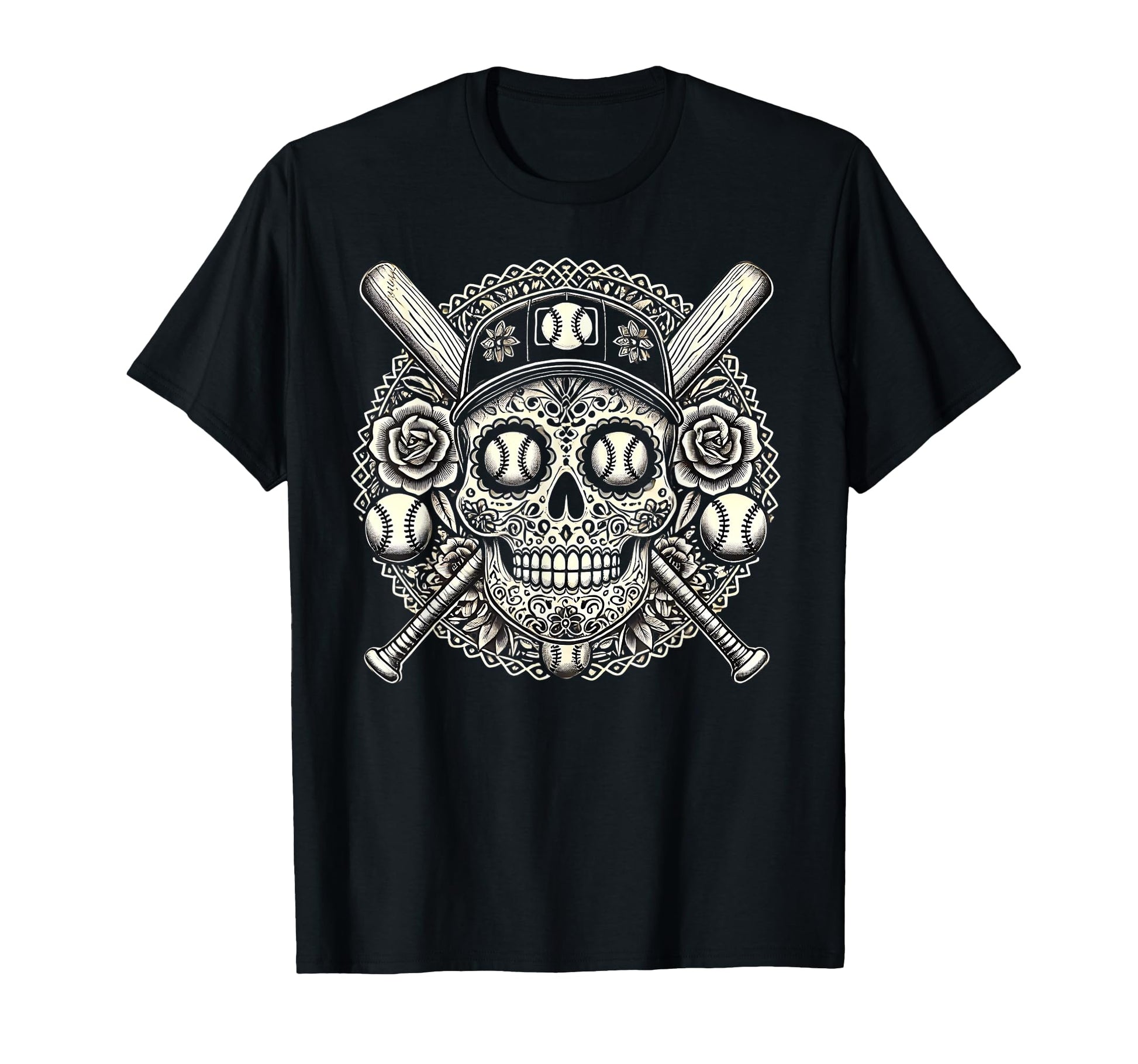 Latino Mexican Sugar Skull T-Shirt - Casual Everyday Wear for Adults - T-Shirt, Sweatshirt, Hoodie