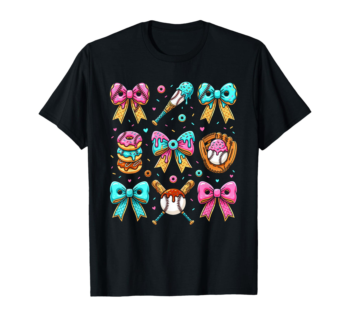 Baseball Player Drip Bow Ice Cream Funny T-Shirt - Custom Art Print Unisex - T-Shirt, Sweatshirt, Hoodie