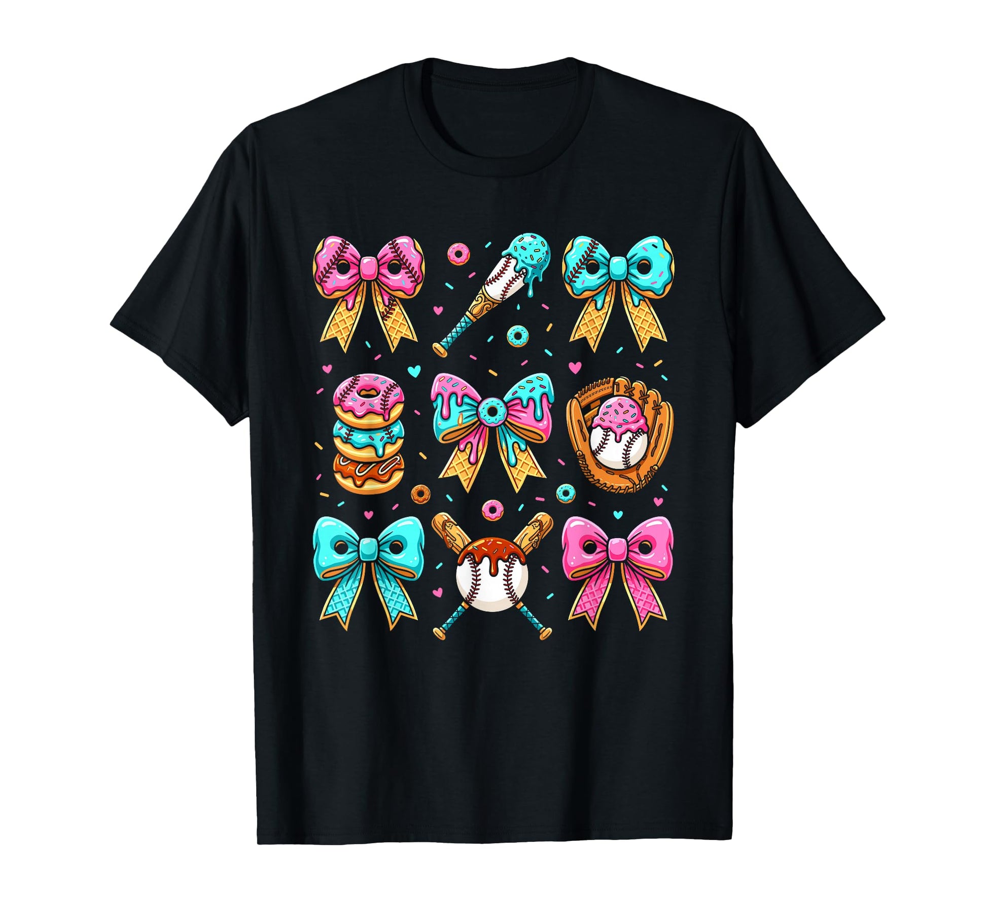 Baseball Player Drip Bow Ice Cream Funny T-Shirt - Custom Art Print Unisex - T-Shirt, Sweatshirt, Hoodie