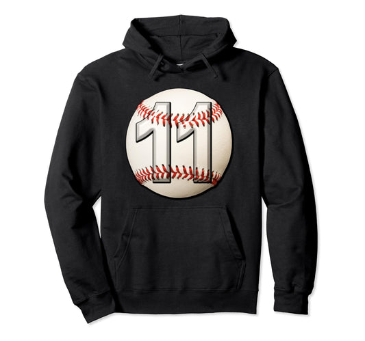 Baseball 11Th Birthday Sports Product Hoodie - Aesthetic Graphic Men Women - T-Shirt, Sweatshirt, Hoodie